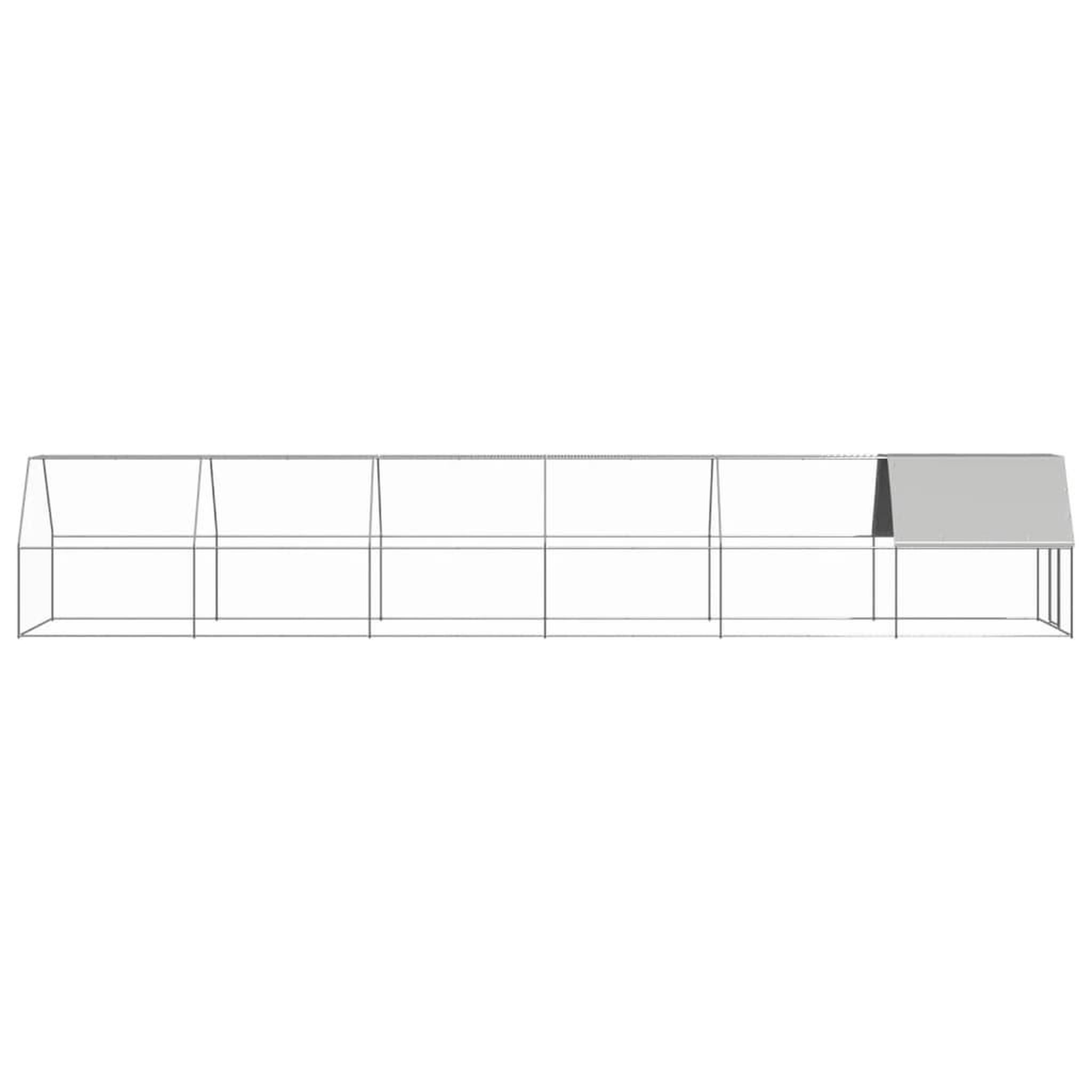 Voir la diapositive 3 : VIDAXL Poulailler d'exterieur 2x12x2 m Acier galvanise