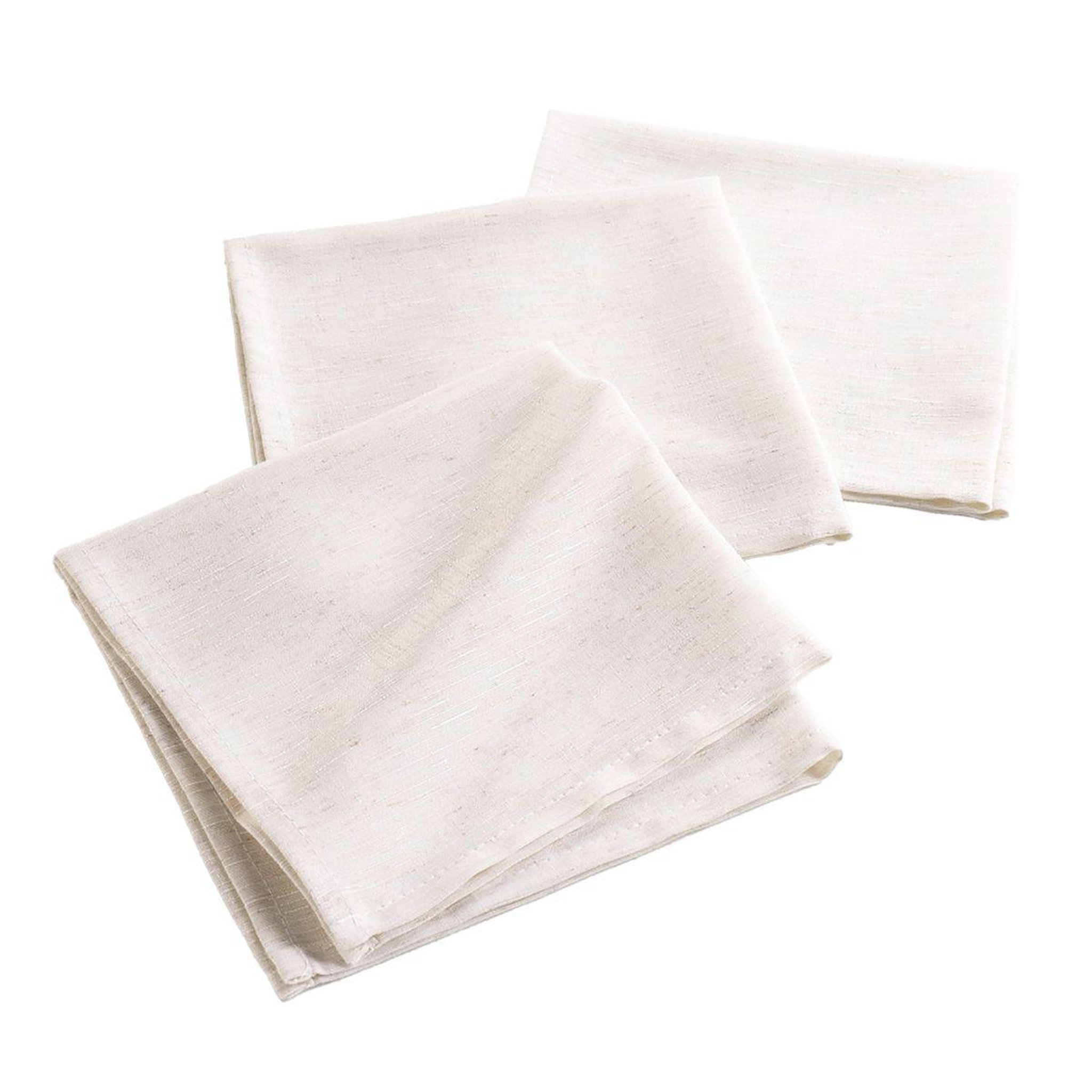 Douceur d'Intérieur Lot de 3 serviettes de table  pauline  40x40cm naturel