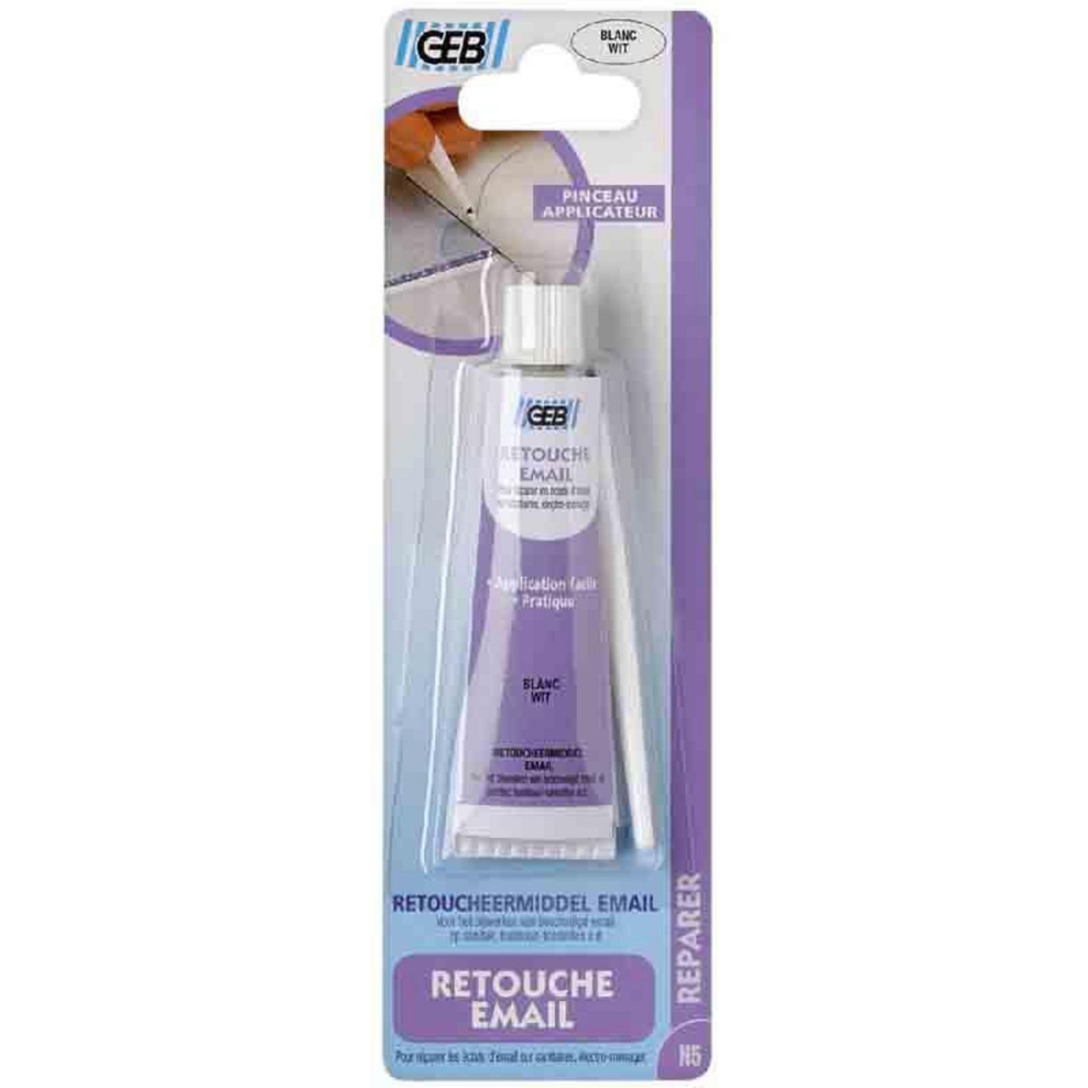 Geb Retouche pour surfaces émaillées - Tube 20 ml - Blanc