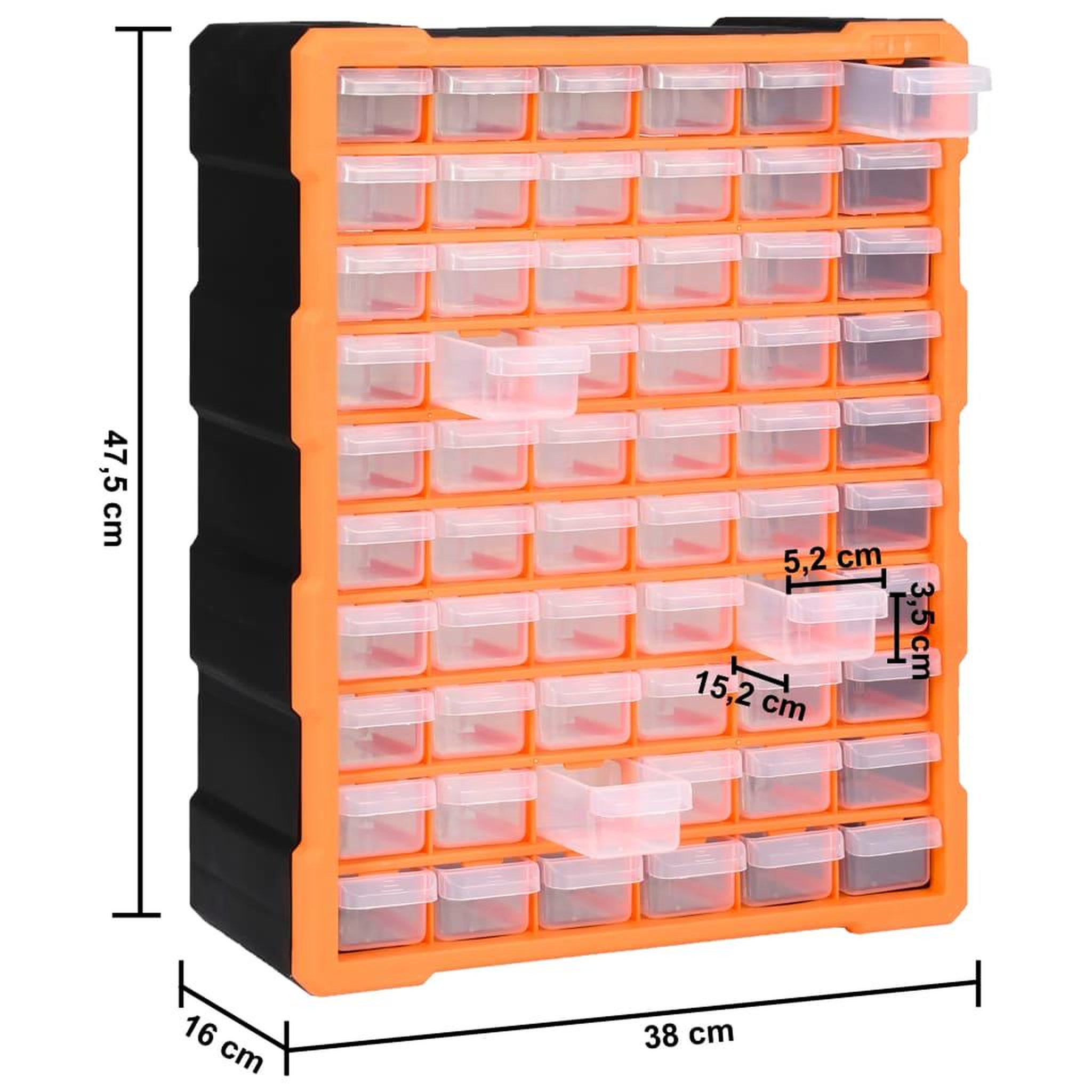 Voir la diapositive 6 : VIDAXL Organisateur multi-tiroirs avec 60 tiroirs 38x16x47,5 cm