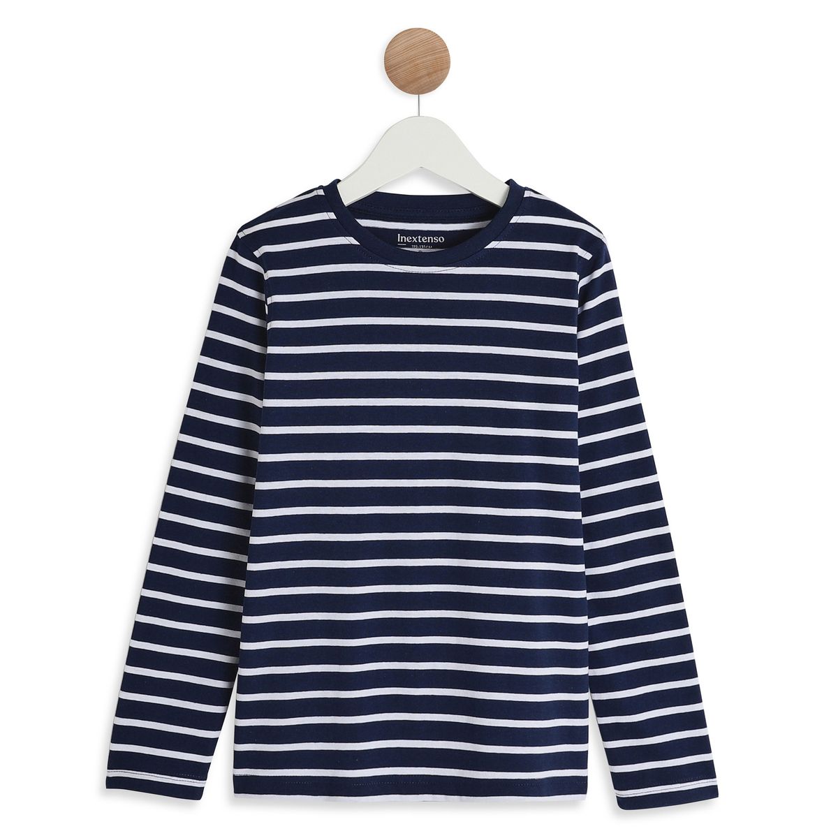 INEXTENSO T-shirt manches longues bleu marine garçon en coton 