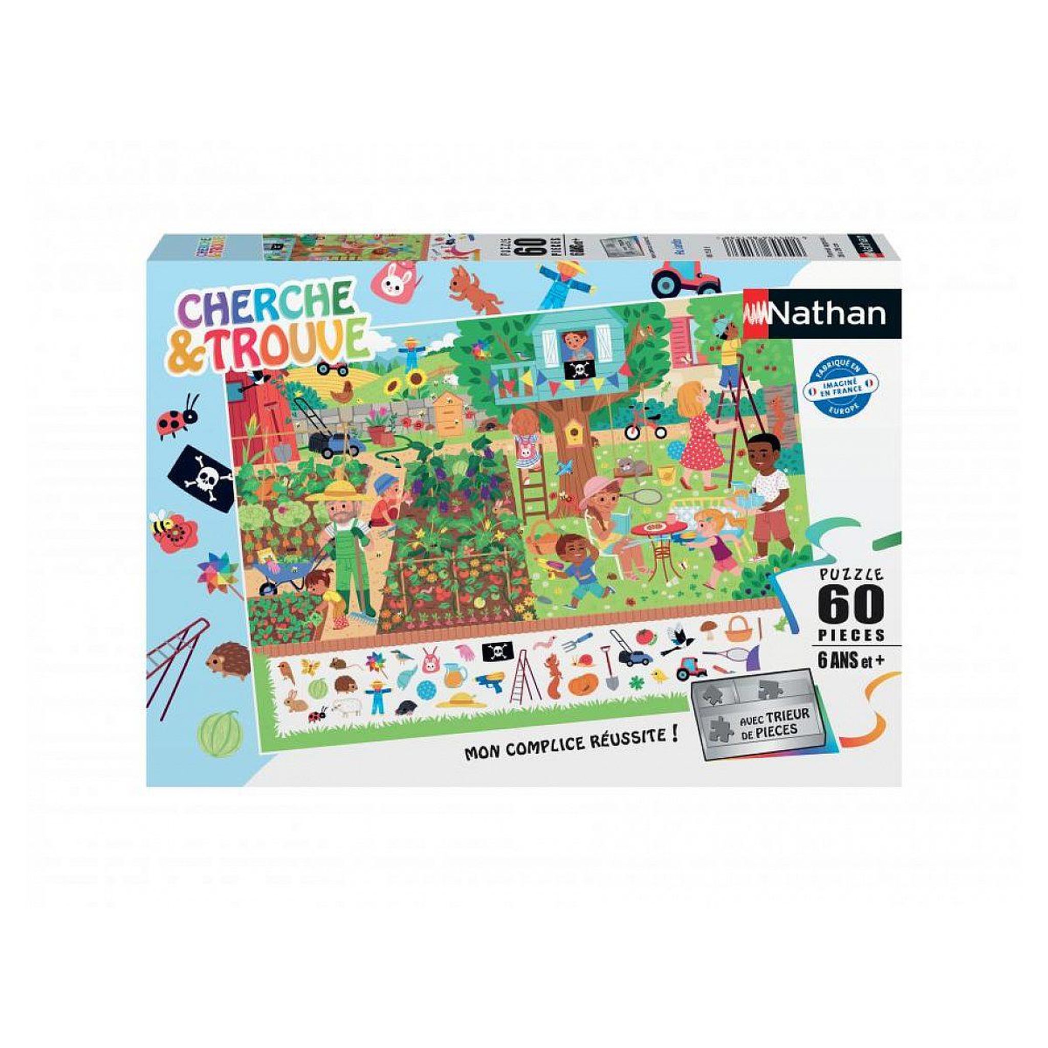 Voir la diapositive 1 : Nathan Nathan puzzle cherche et trouve 60 pieces - au jardin