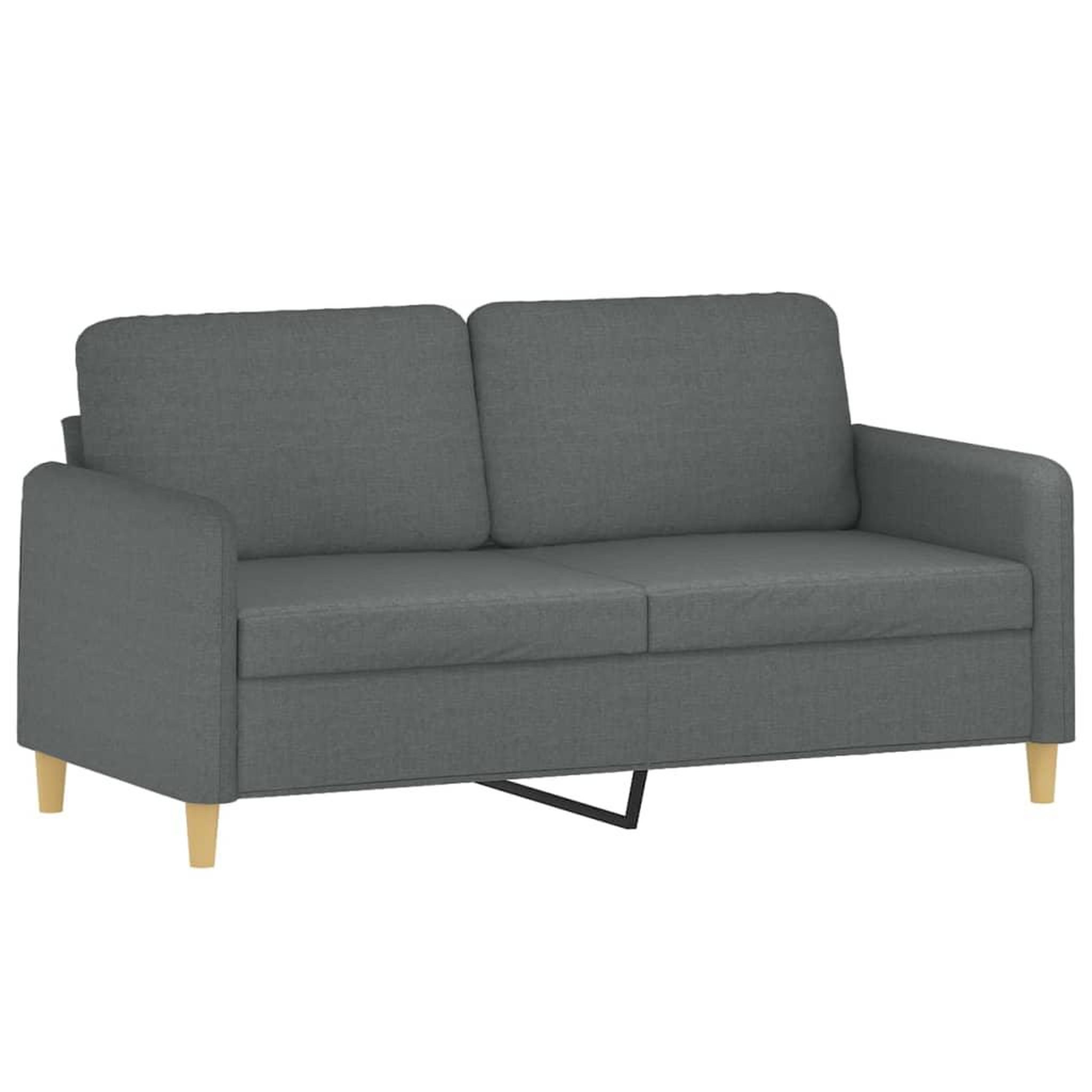 Voir la diapositive 4 : VIDAXL Ensemble de canapes 2 pcs coussins gris fonce tissu