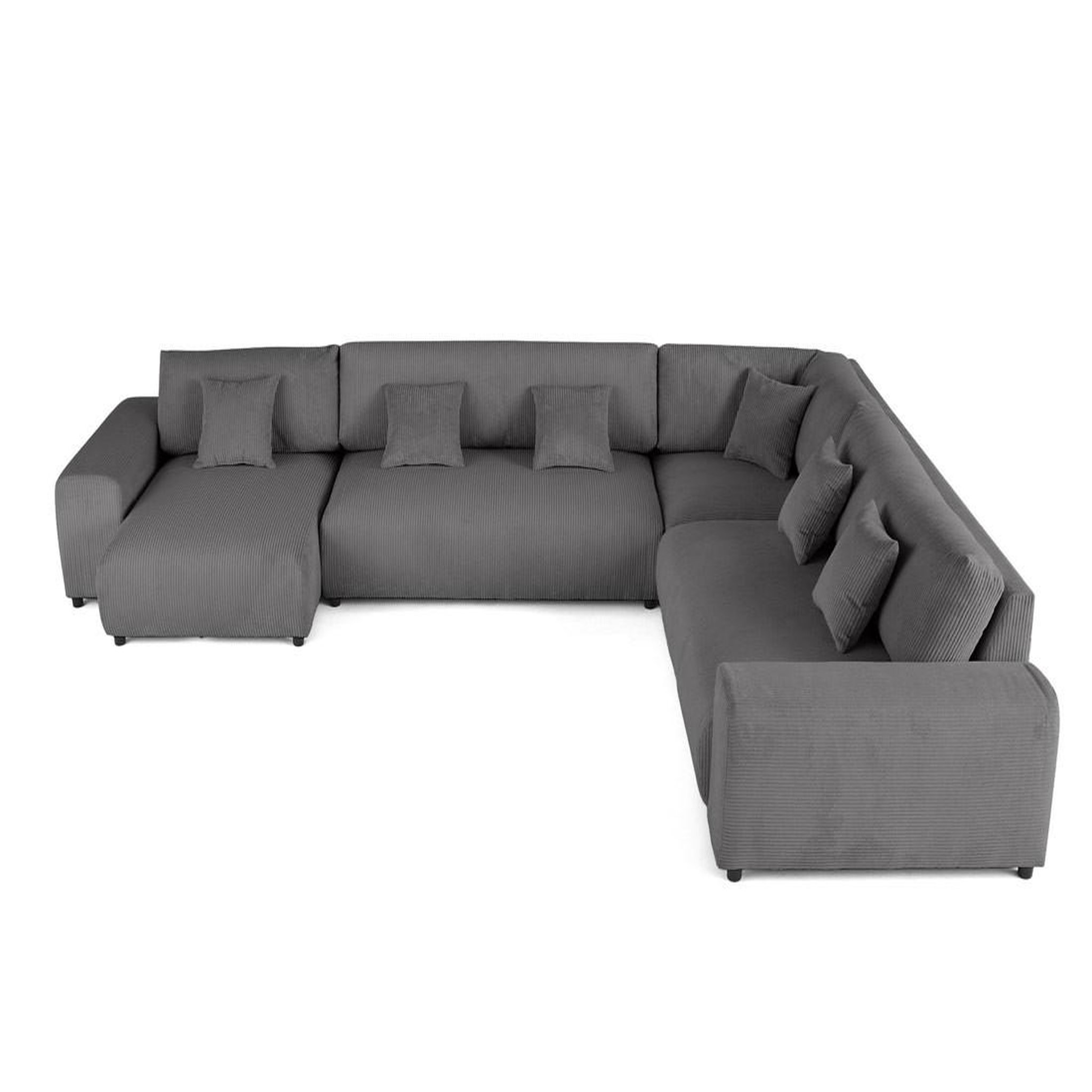 Voir la diapositive 1 : BEST MOBILIER Garance - canapé modulable d'angle droit - 8 places - en velours côtelé