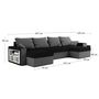 Voir la diapositive 5 : BEST MOBILIER Jonah - canapé panoramique en u 7 places convertible avec coffre et tablette en tissu