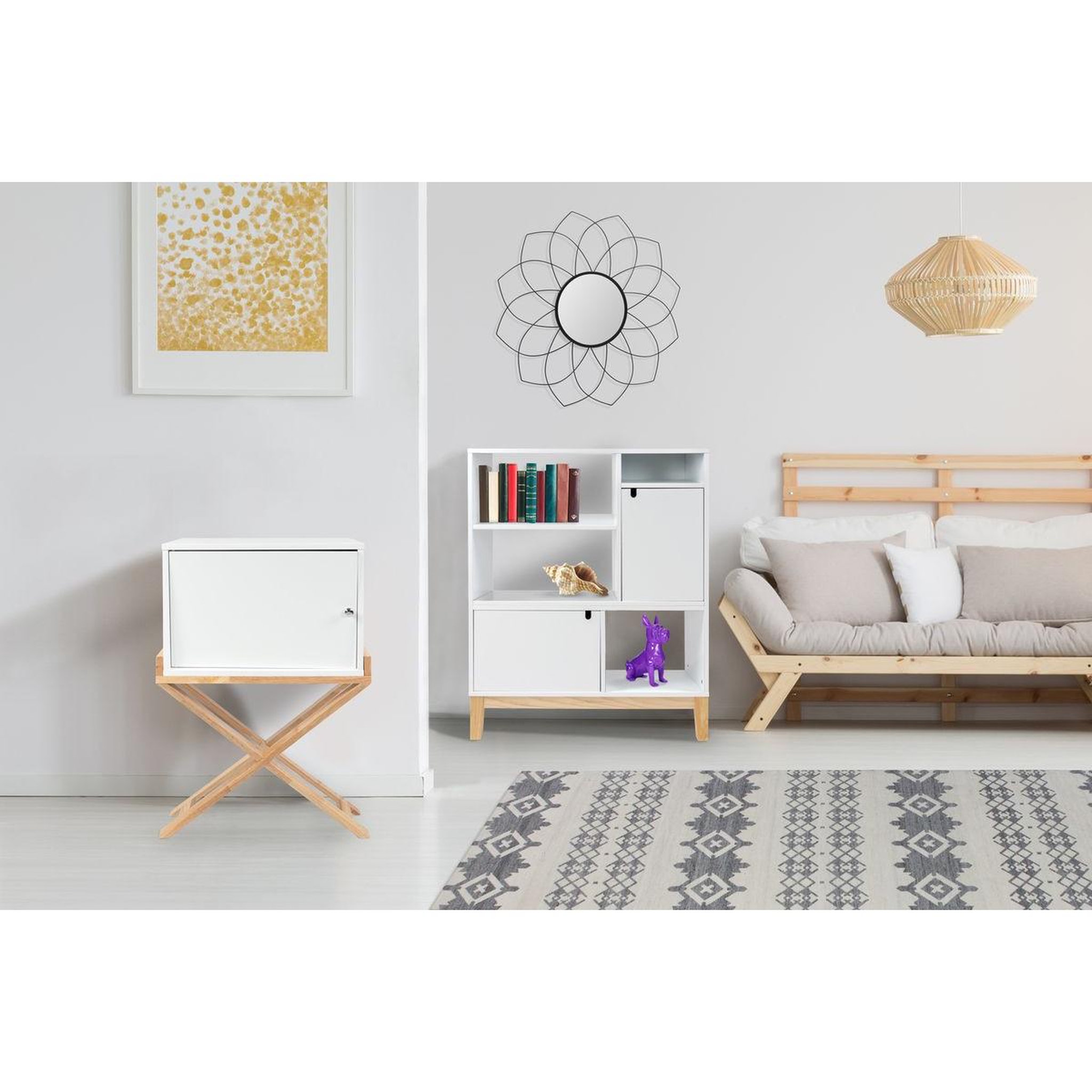 Voir la diapositive 2 : Paris Prix Table d'appoint design  valérie  75cm blanc