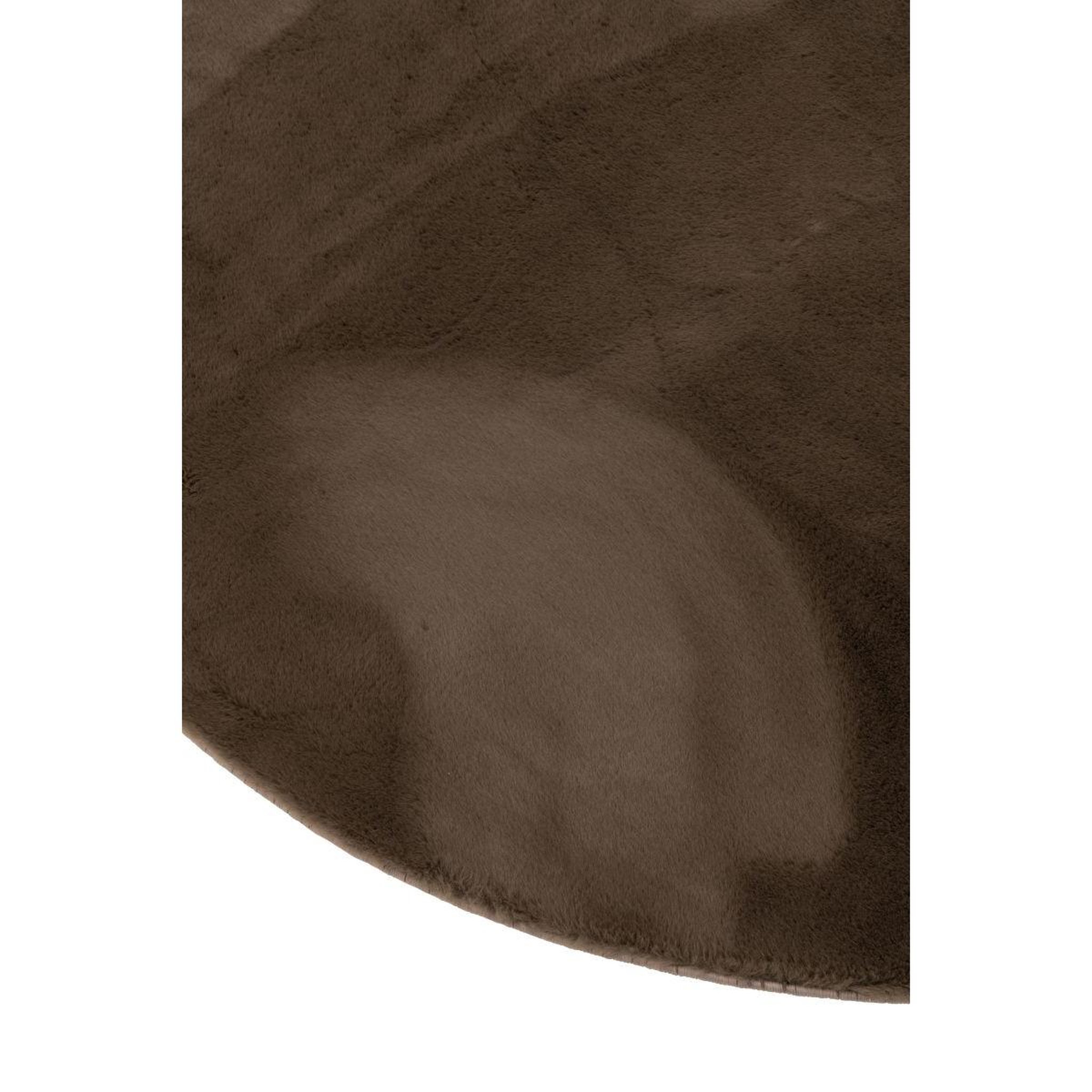 Voir la diapositive 3 : J-LINE Tapis rond uni  cutie  150cm marron foncé