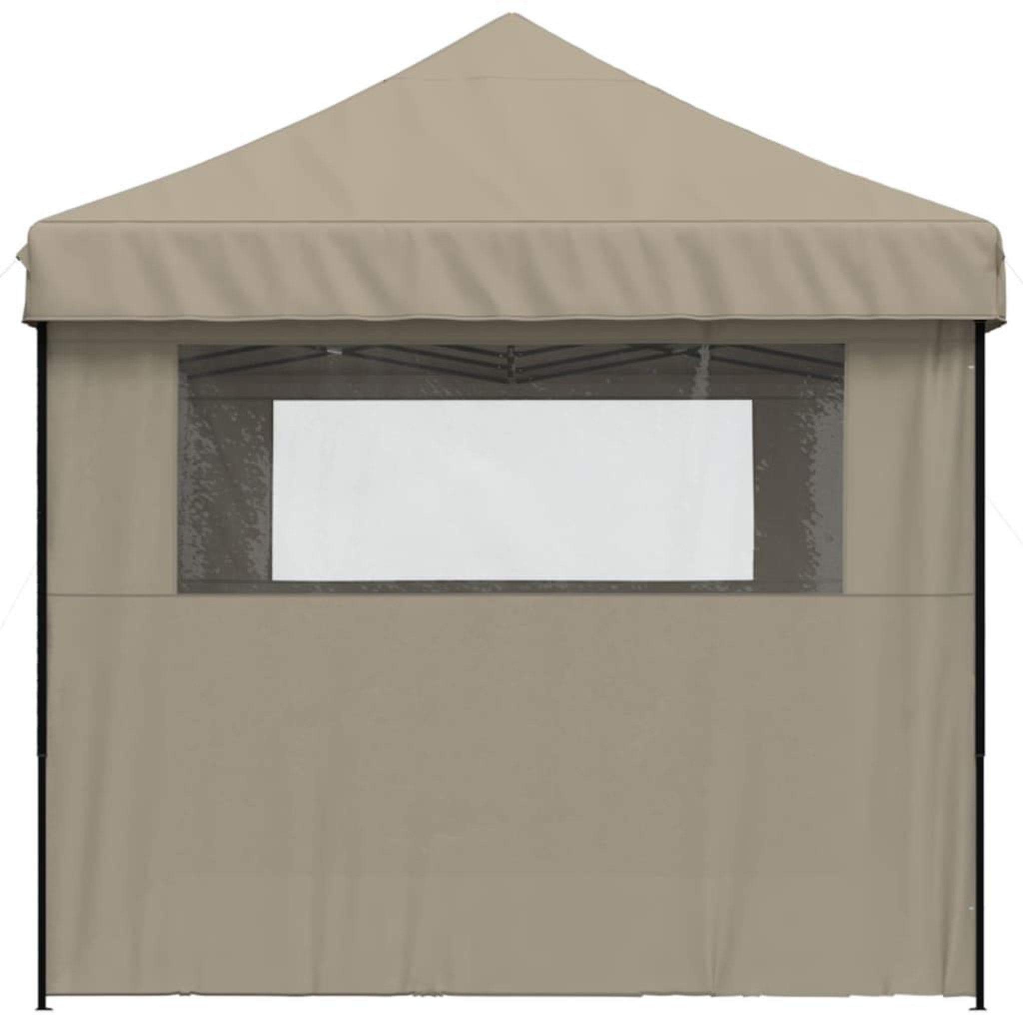 Voir la diapositive 4 : VIDAXL Tente de reception pliable escamotable 3 parois laterales taupe
