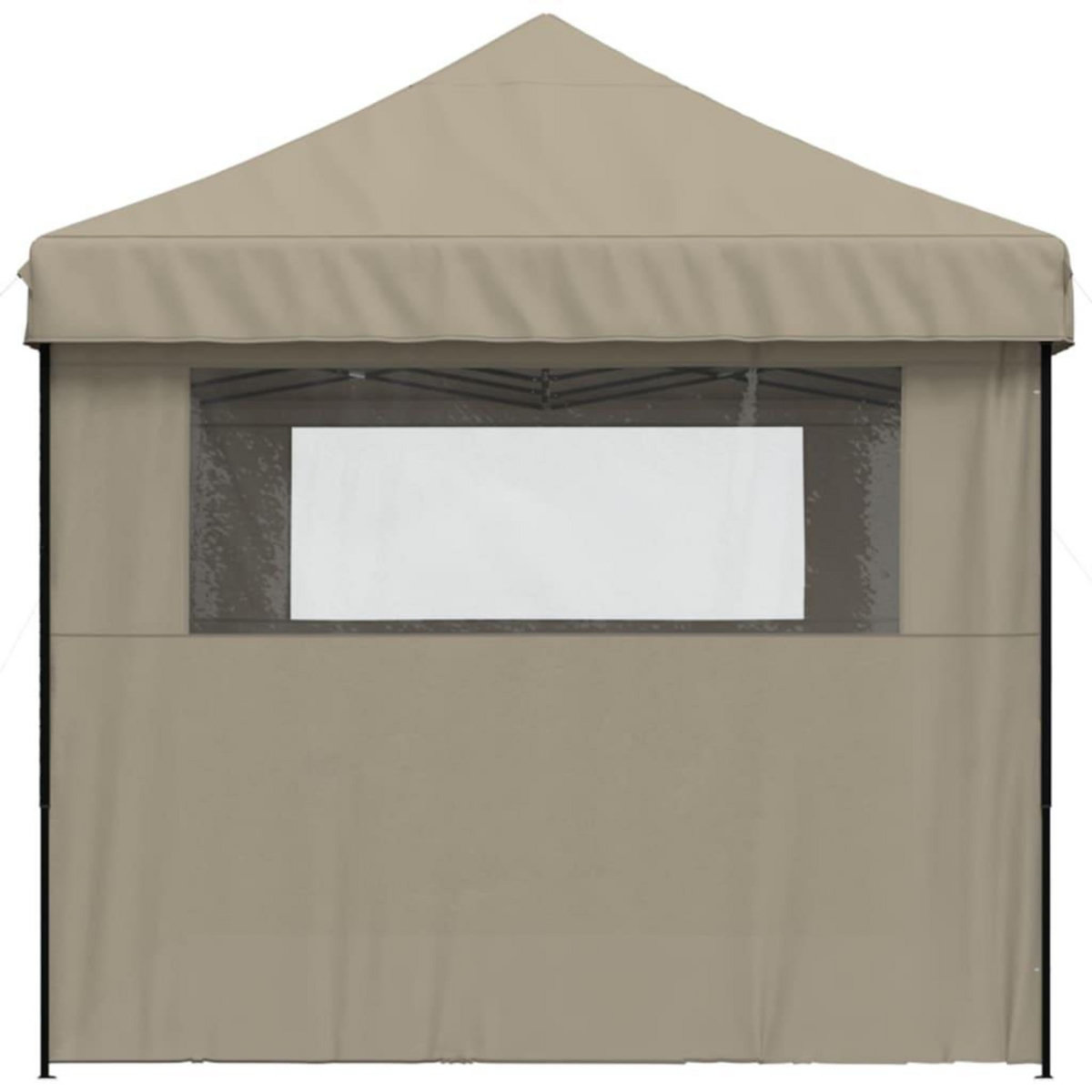 VIDAXL Tente de reception pliable escamotable 3 parois laterales taupe