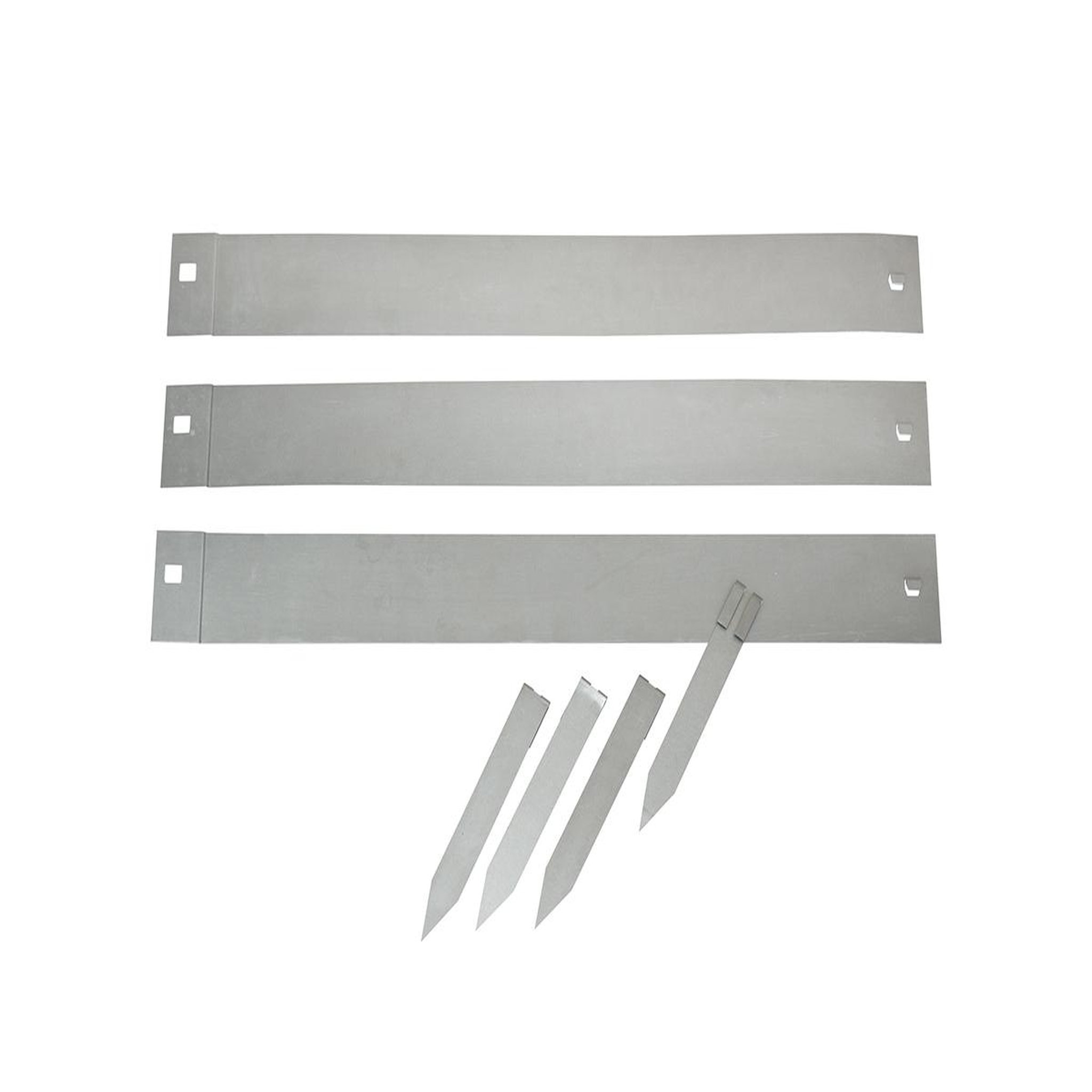 NATURE 3 bordures de jardin acier galvanisé avec 4 ancres incluses, 3 lattes de 91,4  x H10,2 cm soit 2,64 m, gris