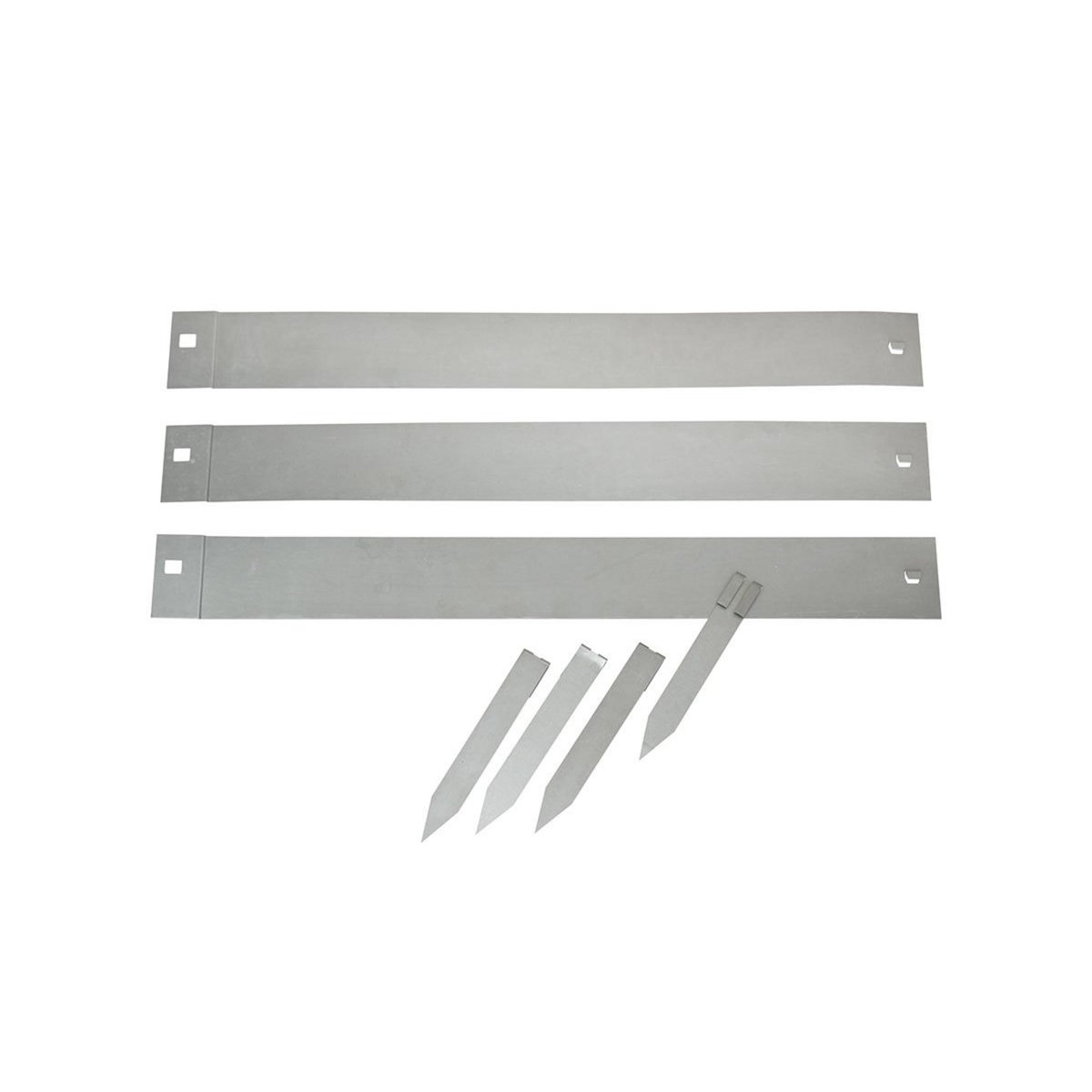 NATURE 3 bordures de jardin acier galvanisé avec 4 ancres incluses, 3 lattes de 91,4  x H10,2 cm soit 2,64 m, gris