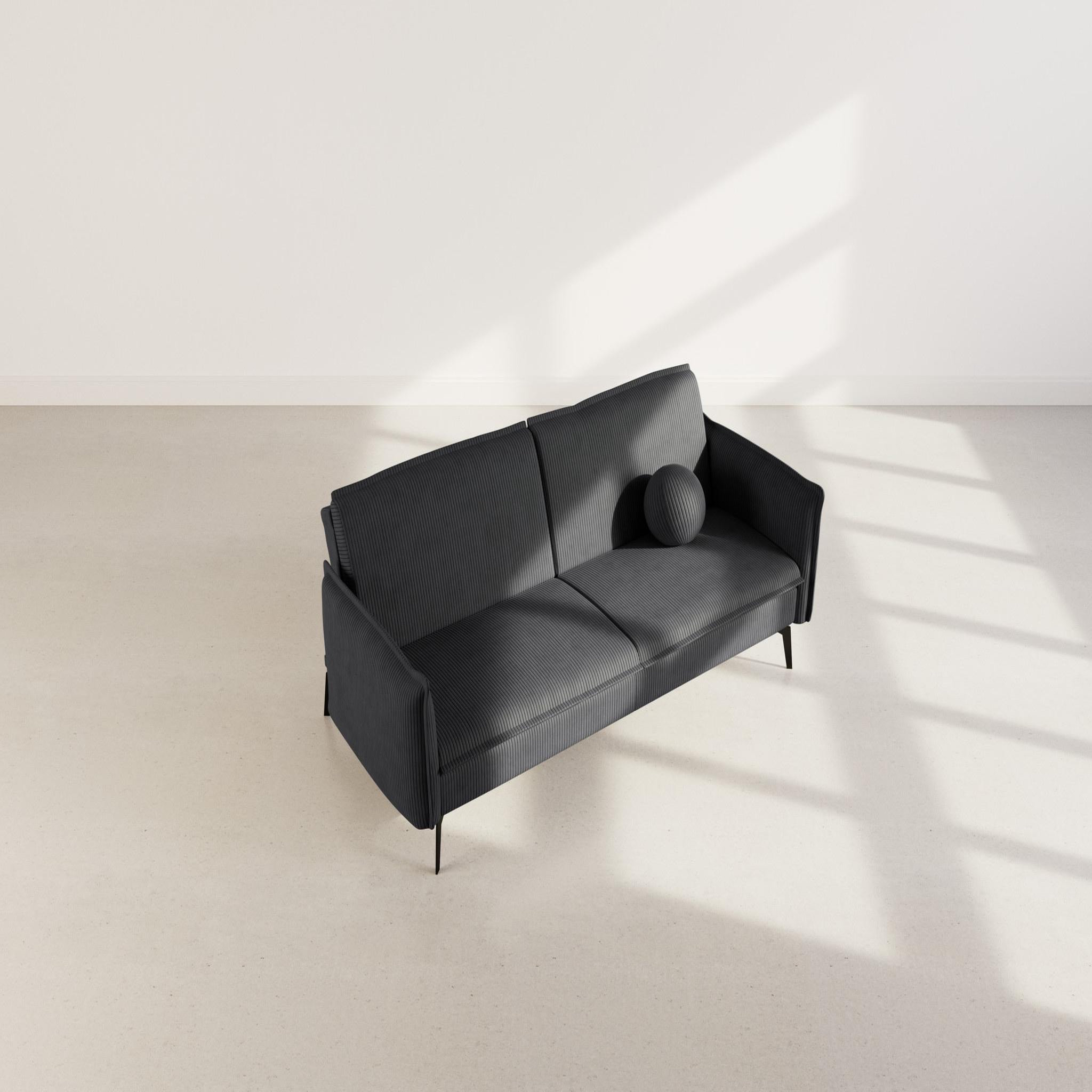 Voir la diapositive 5 : BEST MOBILIER Lexie - canapé convertible clic-clac 2 places en velours côtelé