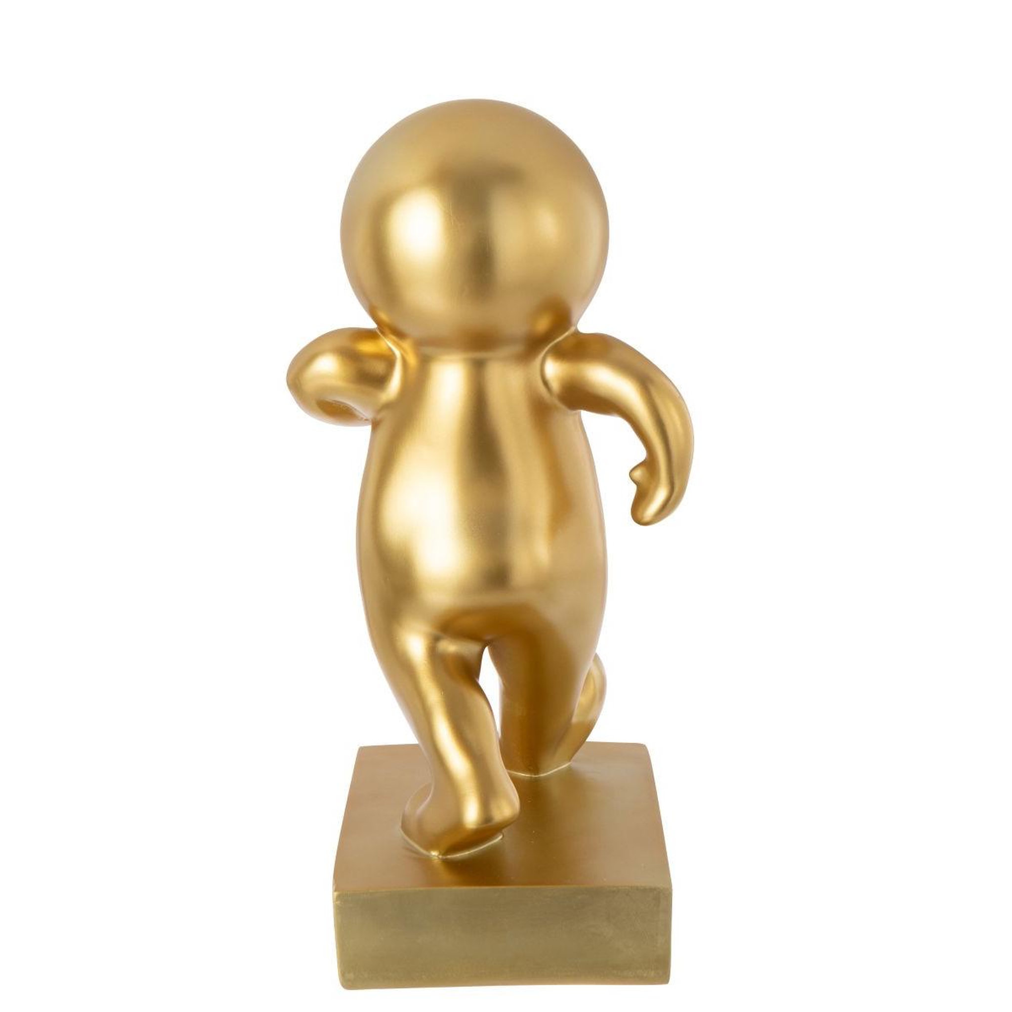 Voir la diapositive 4 : J-LINE Statuette marcel promenade  dannie  46cm doré