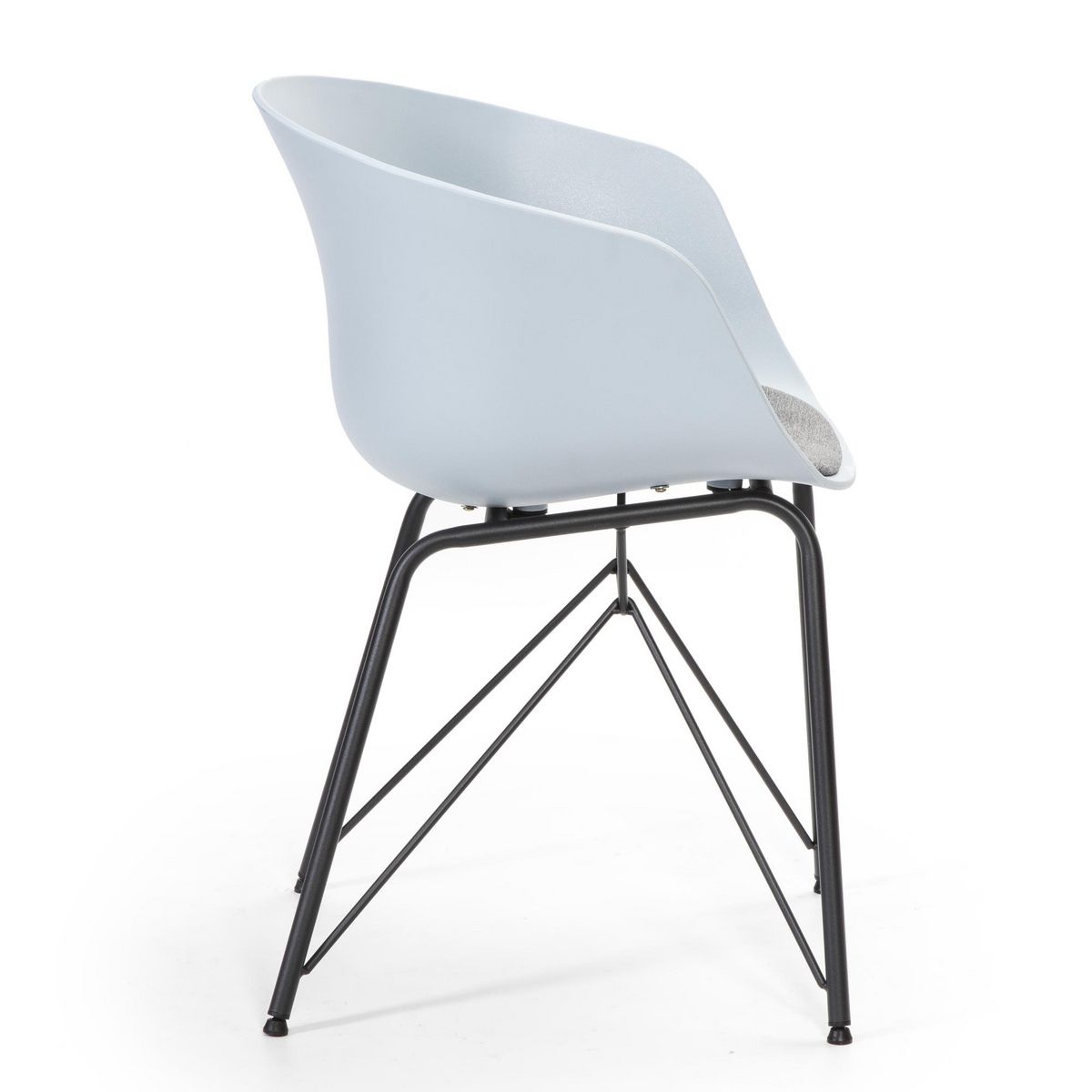 VS VENTA-STOCK Fauteuil pour Salle à Manger Alba Couleur Bleu, Assise rembourrée