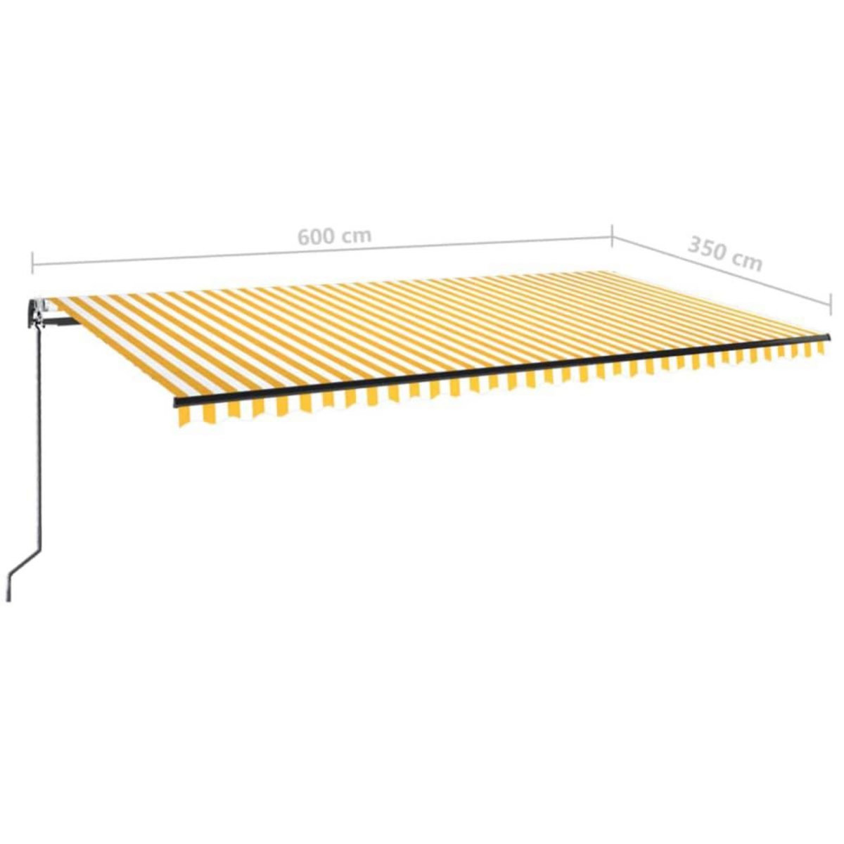 VIDAXL Auvent retractable automatique 600x350 cm Jaune et blanc