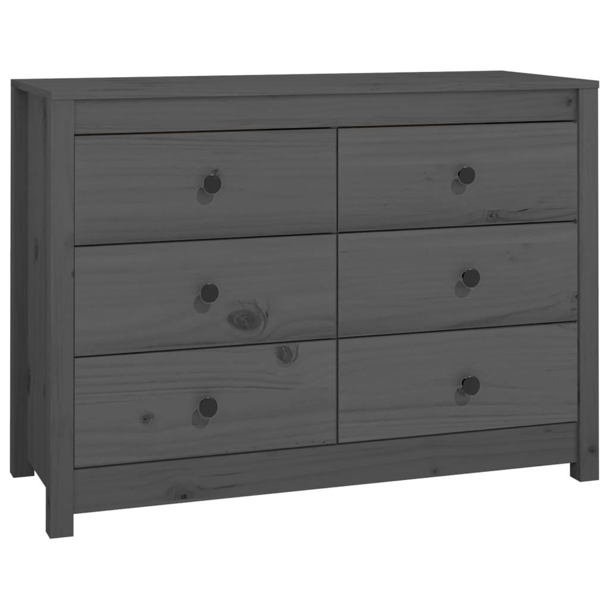 Voir la diapositive 2 : VIDAXL Armoire laterale Gris 100x40x72 cm Bois de pin massif