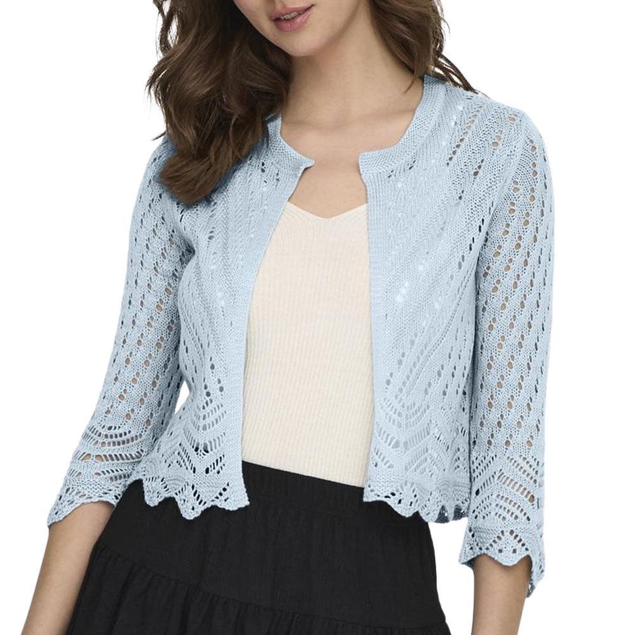Voir la diapositive 1 : JACQUELINE DE YONG Cardigan Bleu Femme JDY Sun 3/4 Cropped