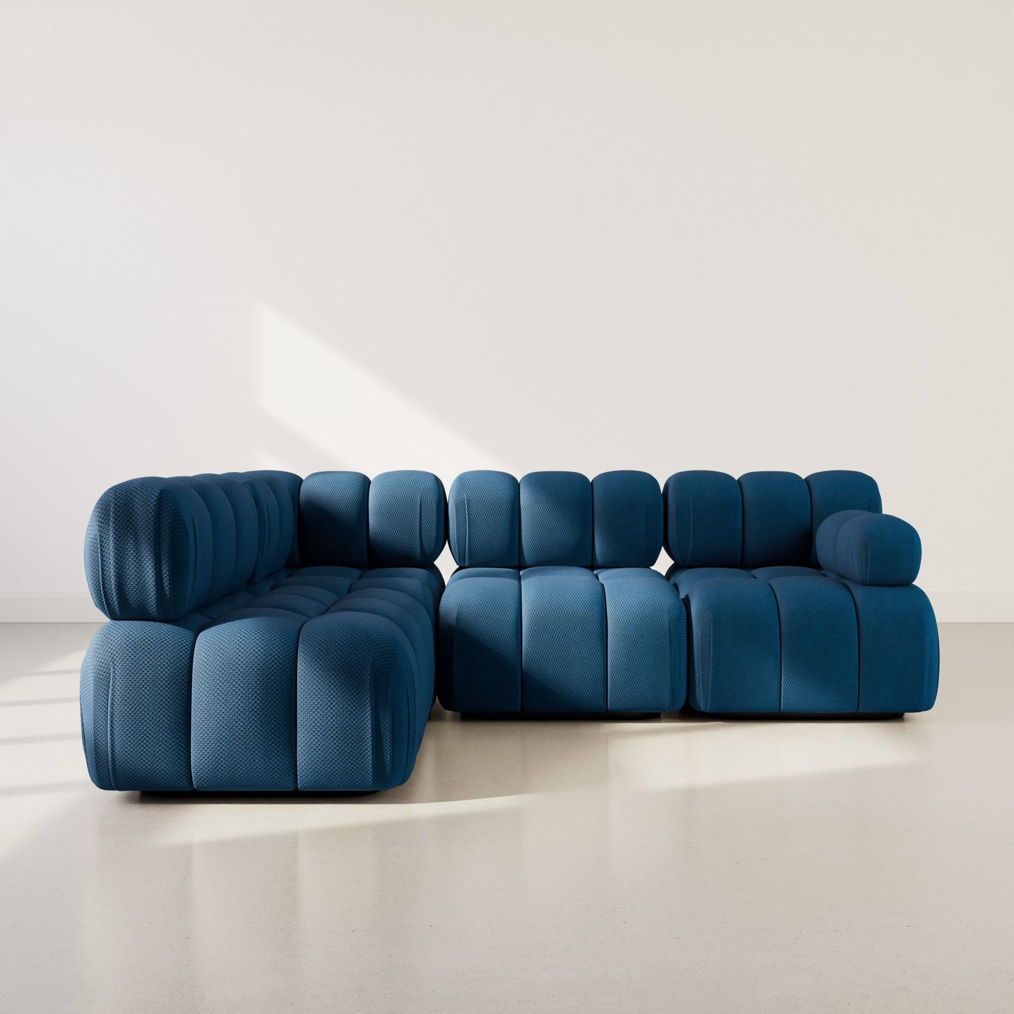Voir la diapositive 2 : LISA DESIGN Ruby - canapé modulable d'angle gauche 5 places en velours texturé