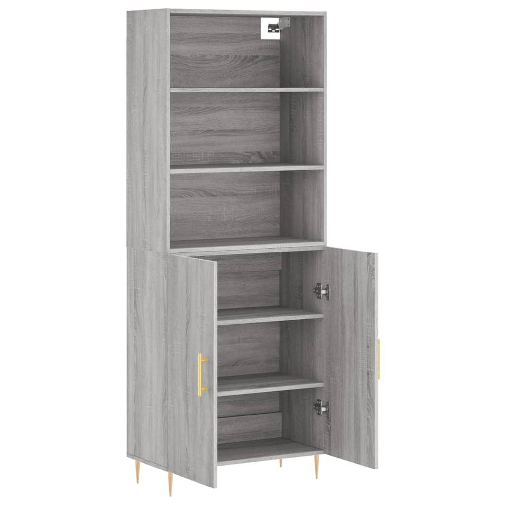 Voir la diapositive 4 : VIDAXL Buffet haut Sonoma gris 69,5x34x180 cm Bois d'ingenierie