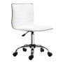 Voir la diapositive 1 : HOMCOM Chaise de bureau design style Chesterfield acier chromé revêtement synthétique blanc