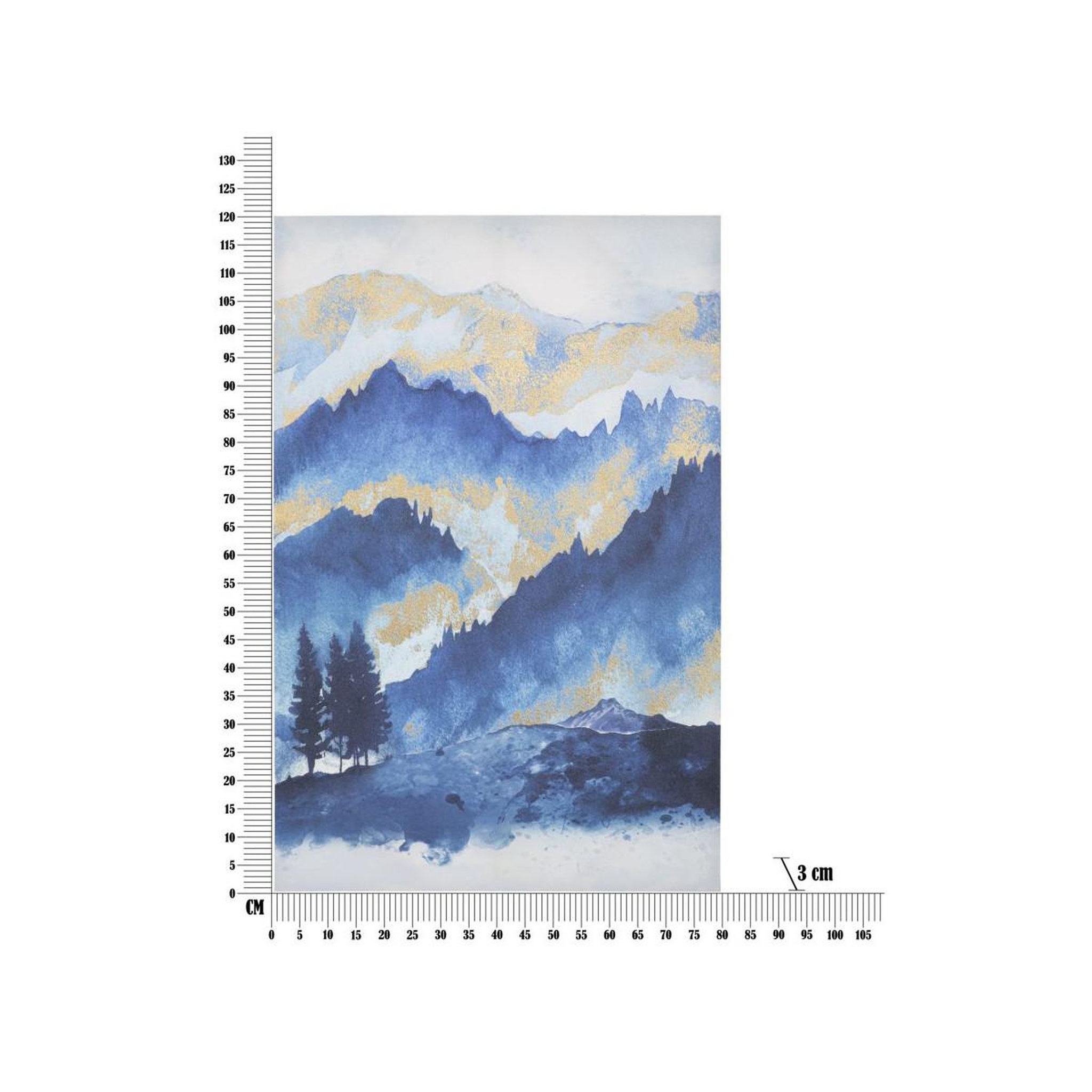 Voir la diapositive 6 : Paris Prix Toile imprimée déco  mountain tree  80x120cm bleu