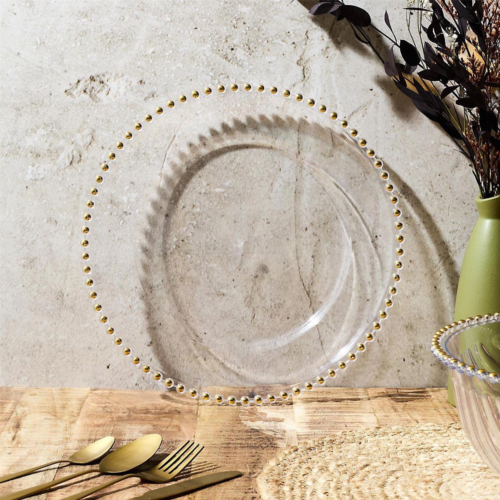 Voir la diapositive 3 : The Home Deco Factory Plat de présentation  sabah  31cm transparent