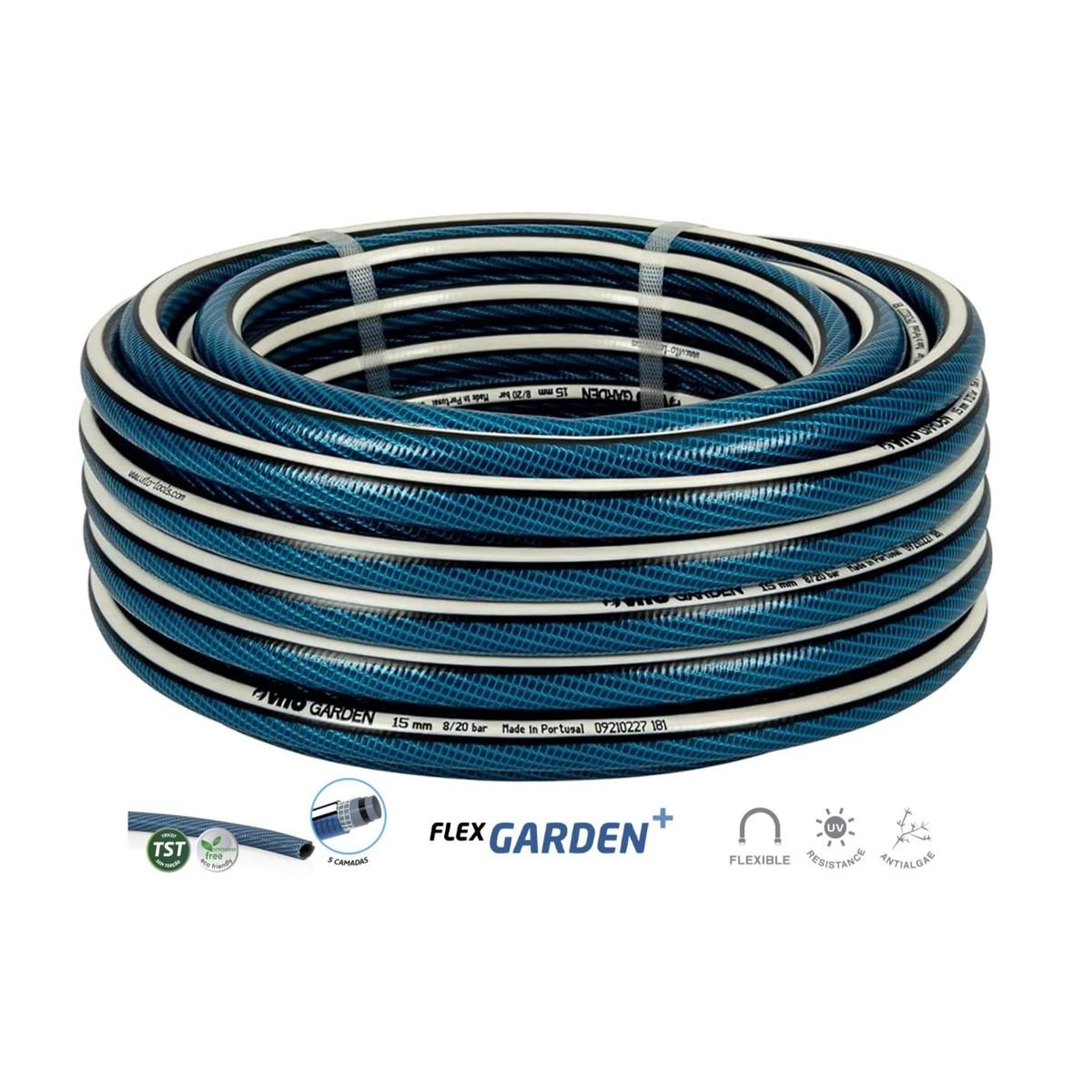 Voir la diapositive 5 : VITO Tuyau arrosage pvc ø 15mm/ 20m  5 couches 20 bars anti torsions anti algues vito