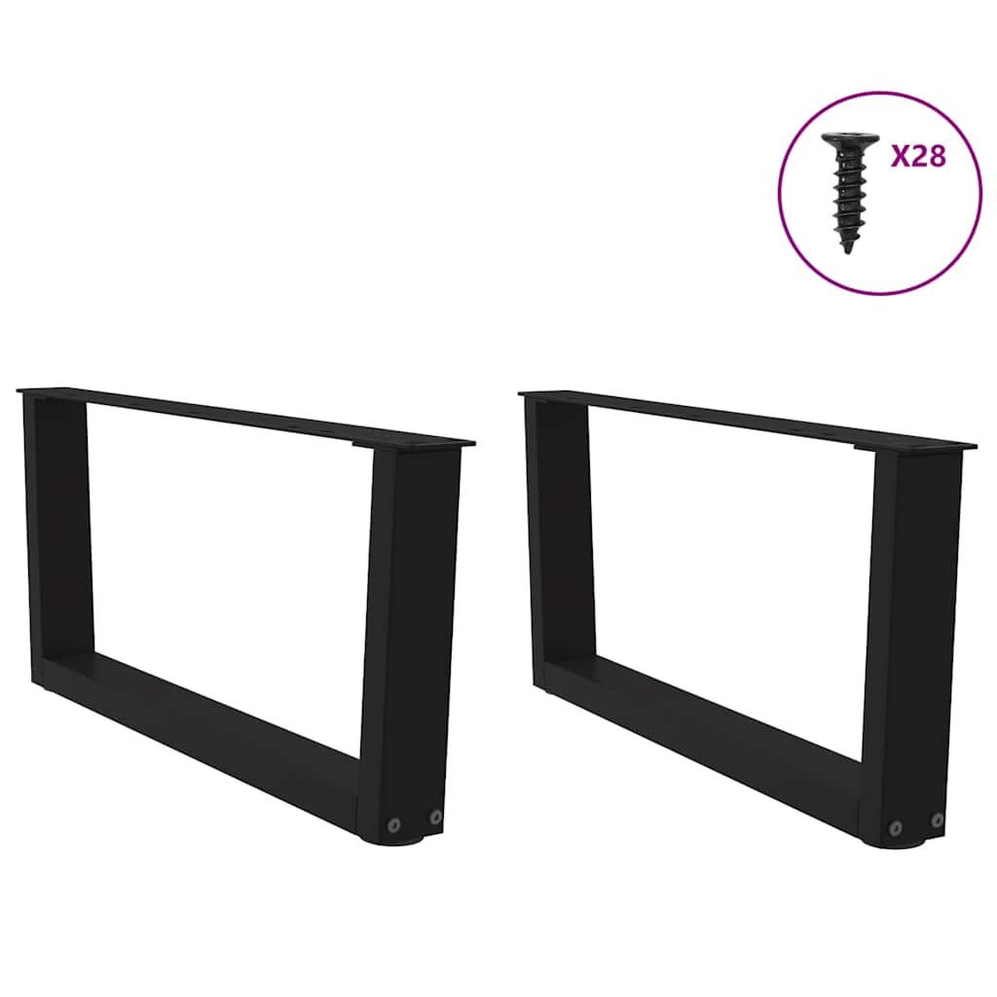 Voir la diapositive 3 : VIDAXL Pieds de table a manger forme V 2 pcs noir 70x(30-31,3)cm acier