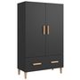 Voir la diapositive 2 : VIDAXL Buffet haut noir 70x31x115 cm bois d'ingenierie