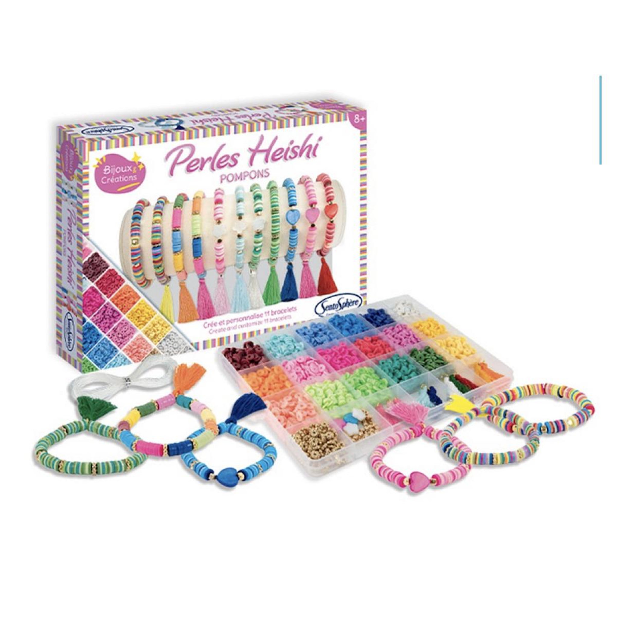 Voir la diapositive 2 : Sentosphere Coffret creatif - Perles Heishi pompons -