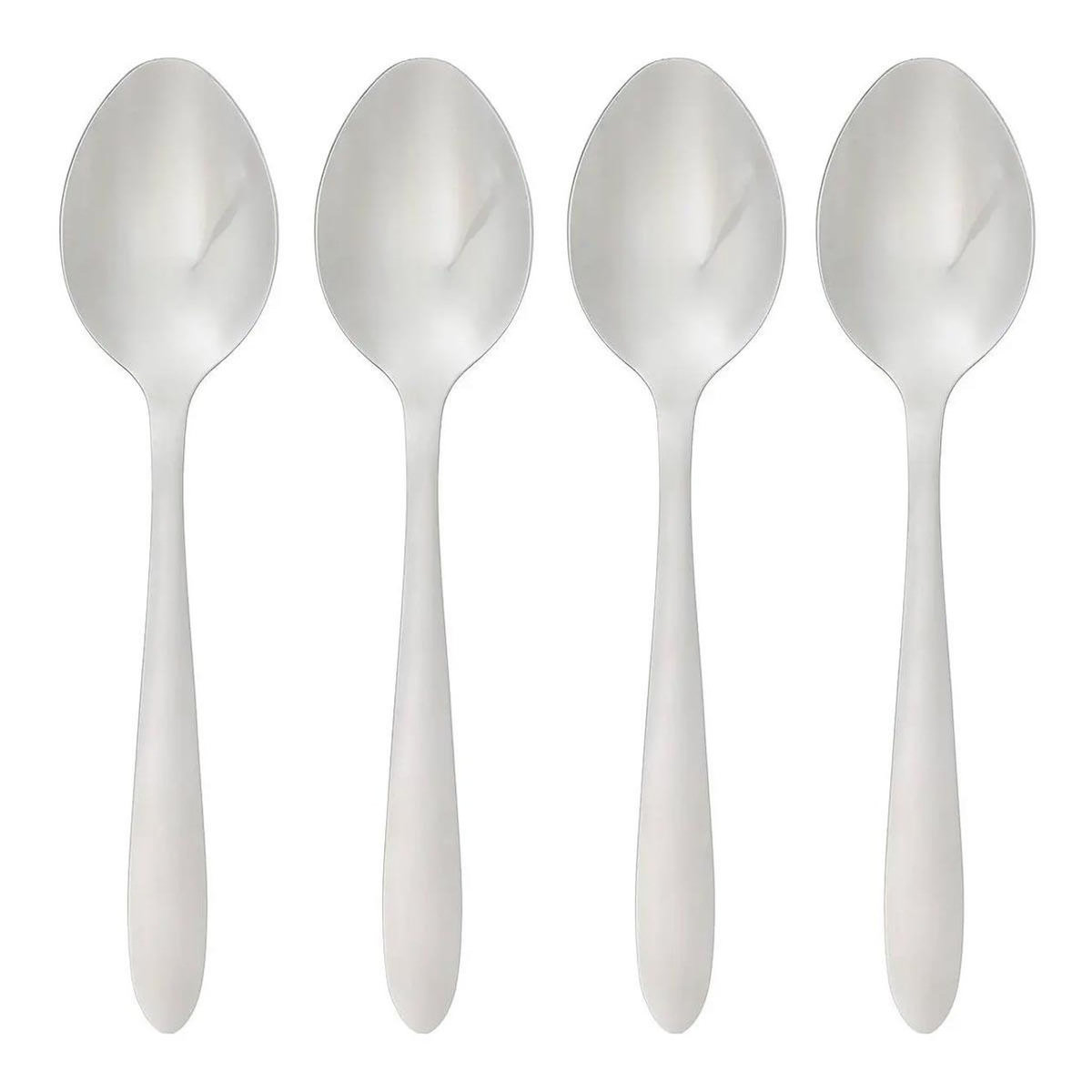 SECRET DE GOURMET Lot de 4 Cuillères à Soupe Inox  Nevis  19cm Argent