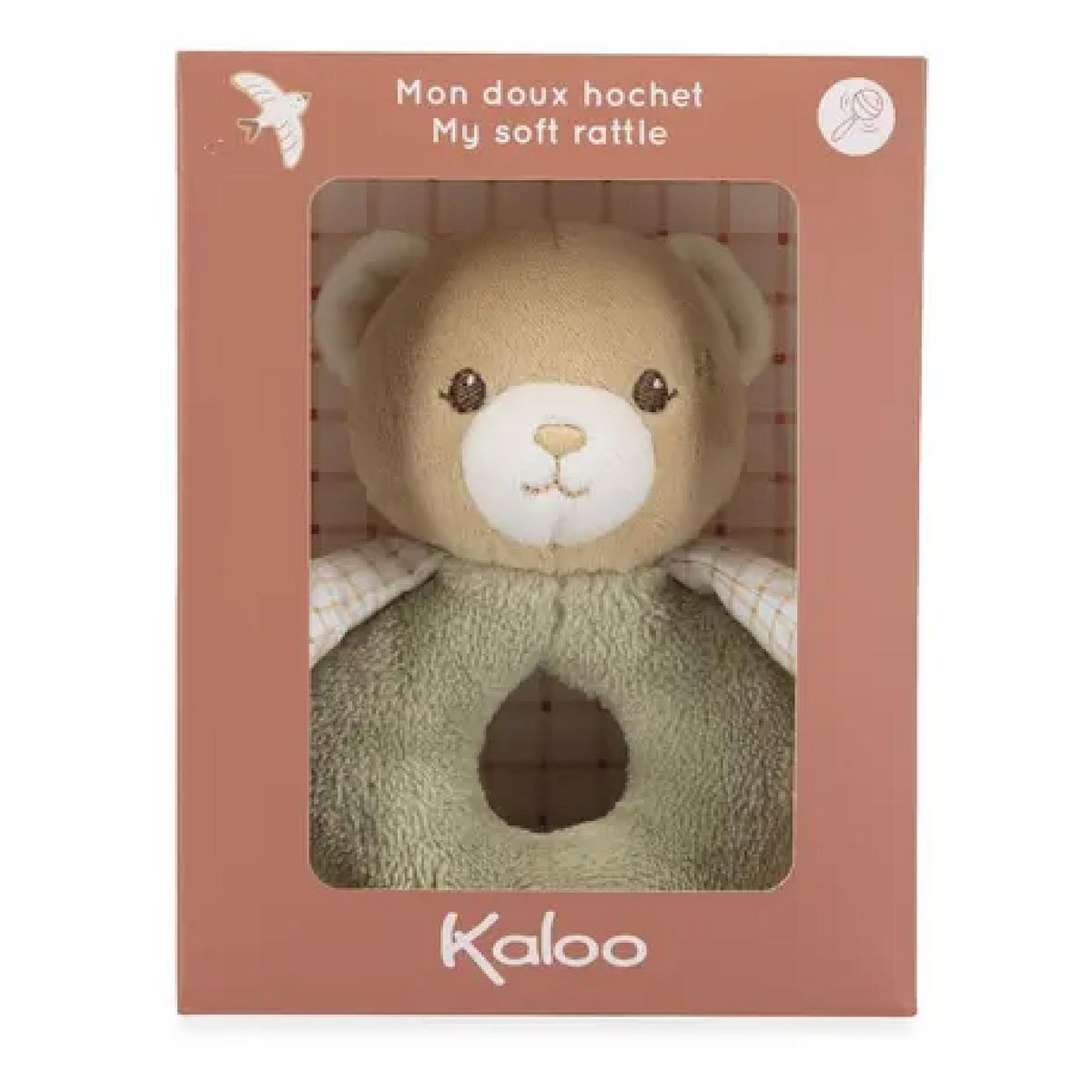 Voir la diapositive 2 : Kaloo Hochet Ours Vert en Fourrure Douce