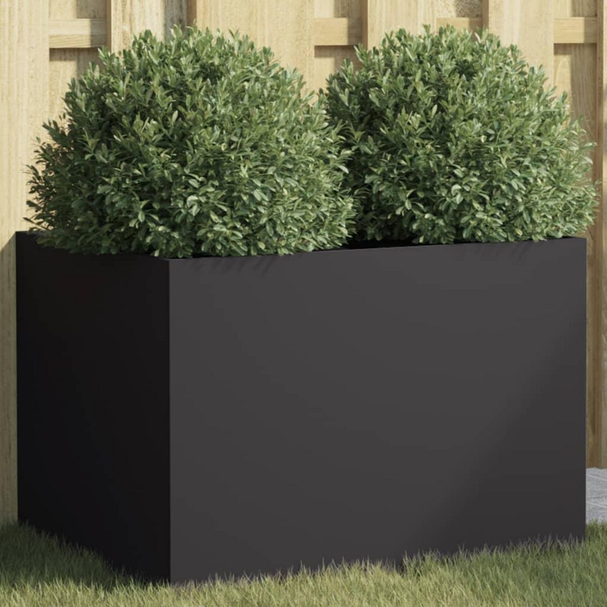 VIDAXL Jardiniere noir 62x47x46 cm acier
