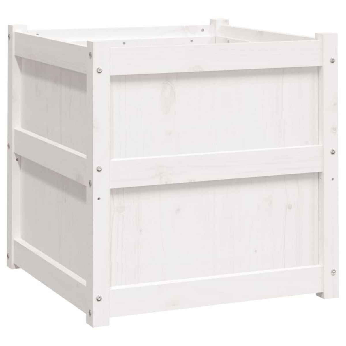 VIDAXL Jardiniere blanc 60x60x60 cm bois de pin massif