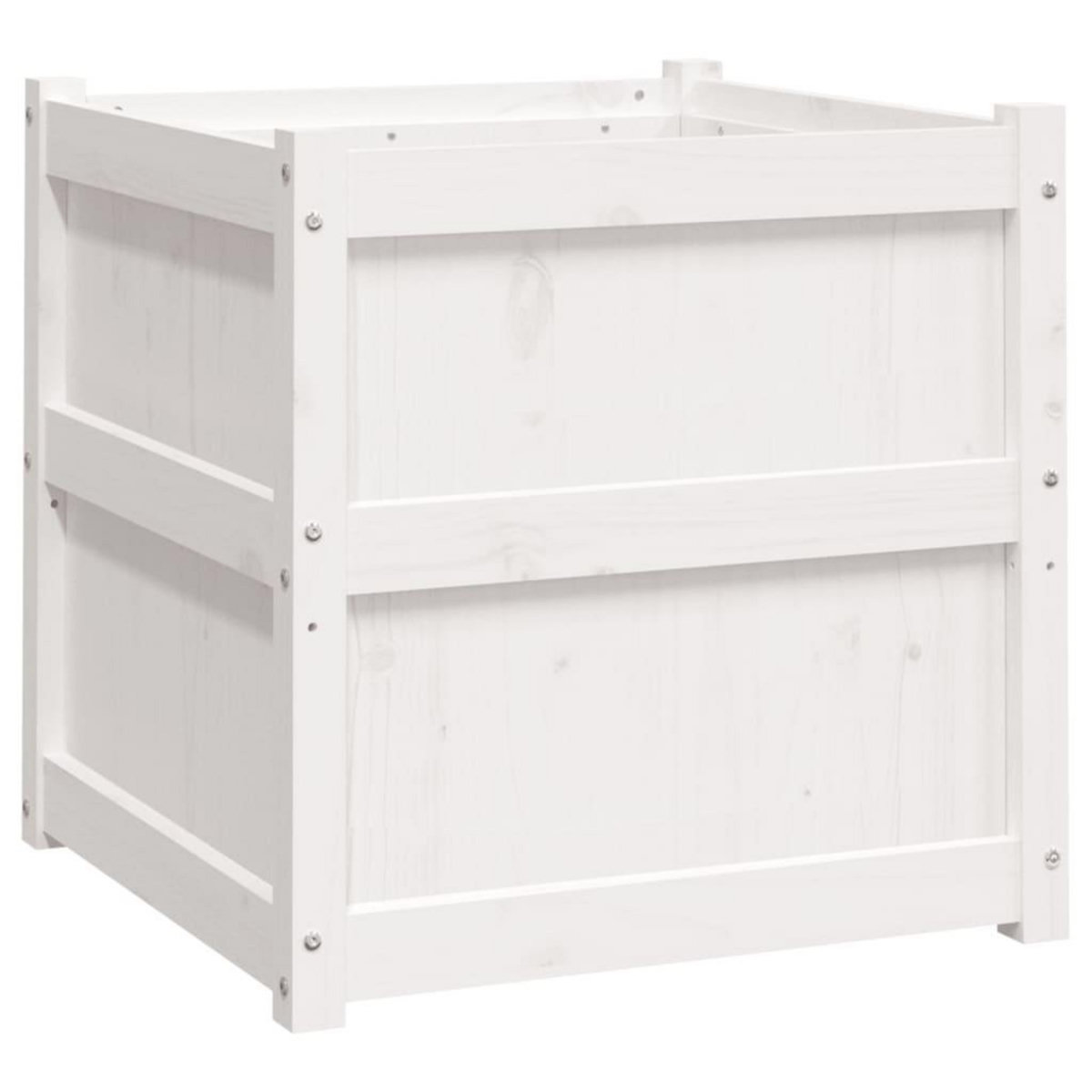VIDAXL Jardiniere blanc 60x60x60 cm bois de pin massif