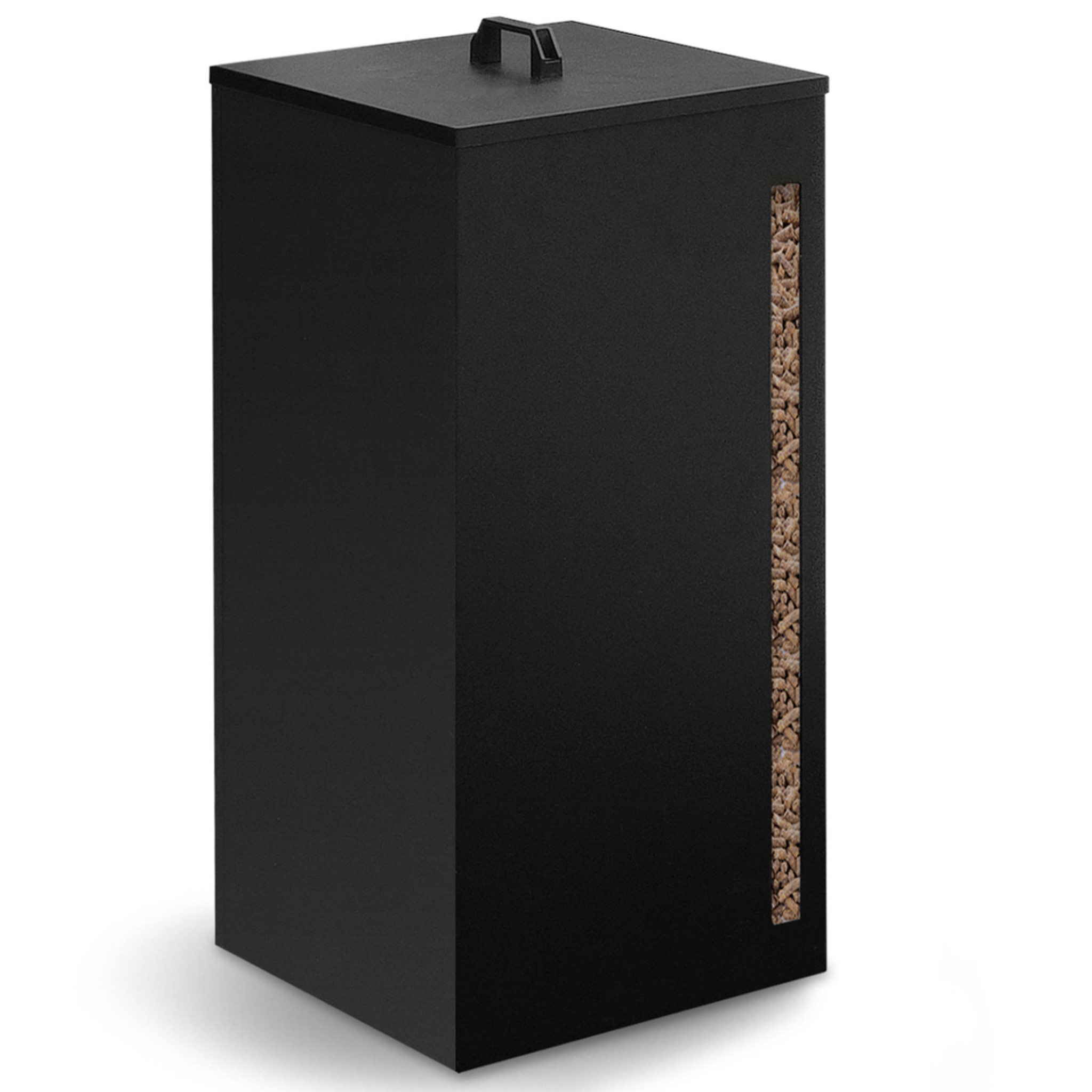 ID MARKET Réservoir à granulés 30 kg noir rangement à pellets 35 x 35 x 53,5 cm