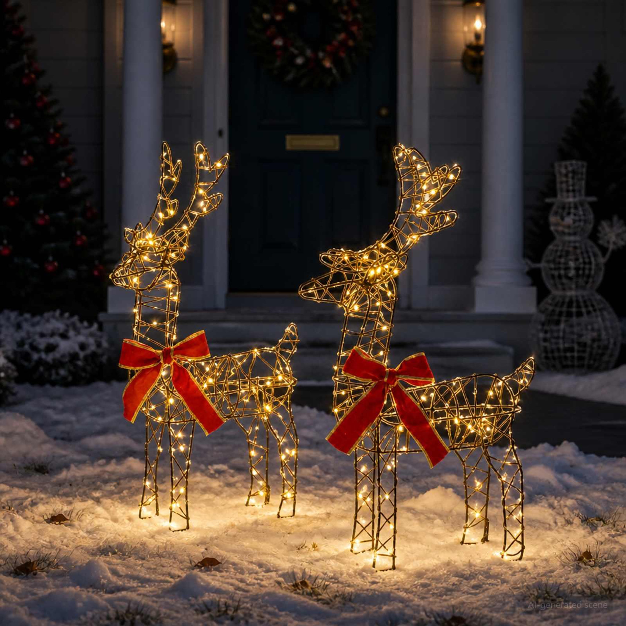 Voir la diapositive 2 : VIDAXL Renne de Noël 3D LOVIISA 2 pc 180 LED Blanc chaud