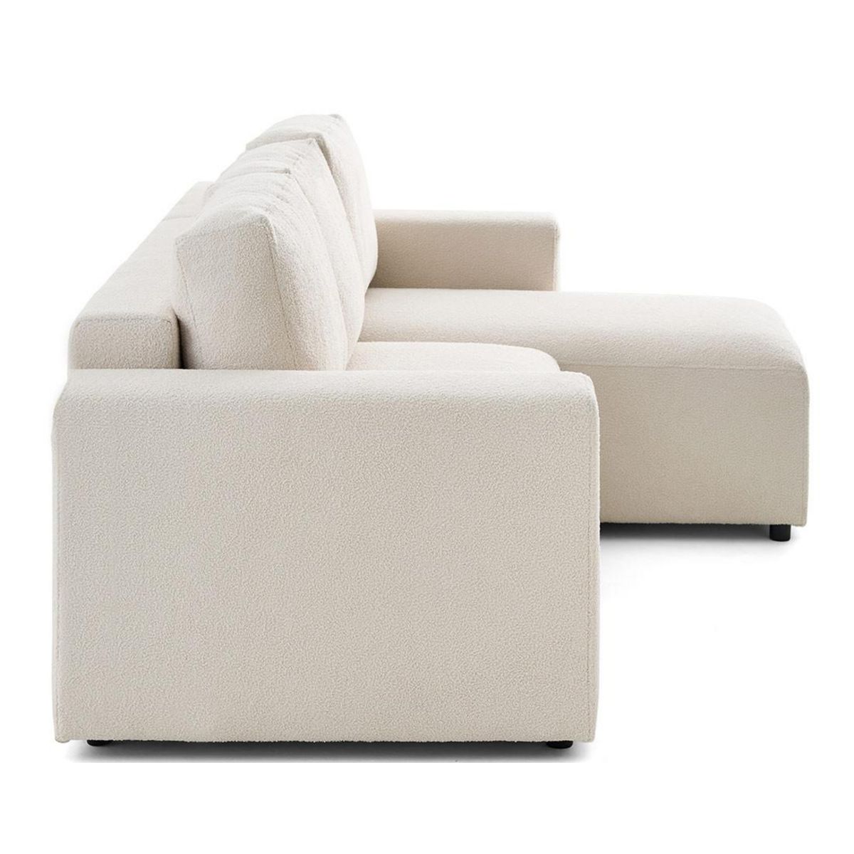 LISA DESIGN Livy - canapé d'angle réversible 4 places convertible avec coffre en tissu bouclette