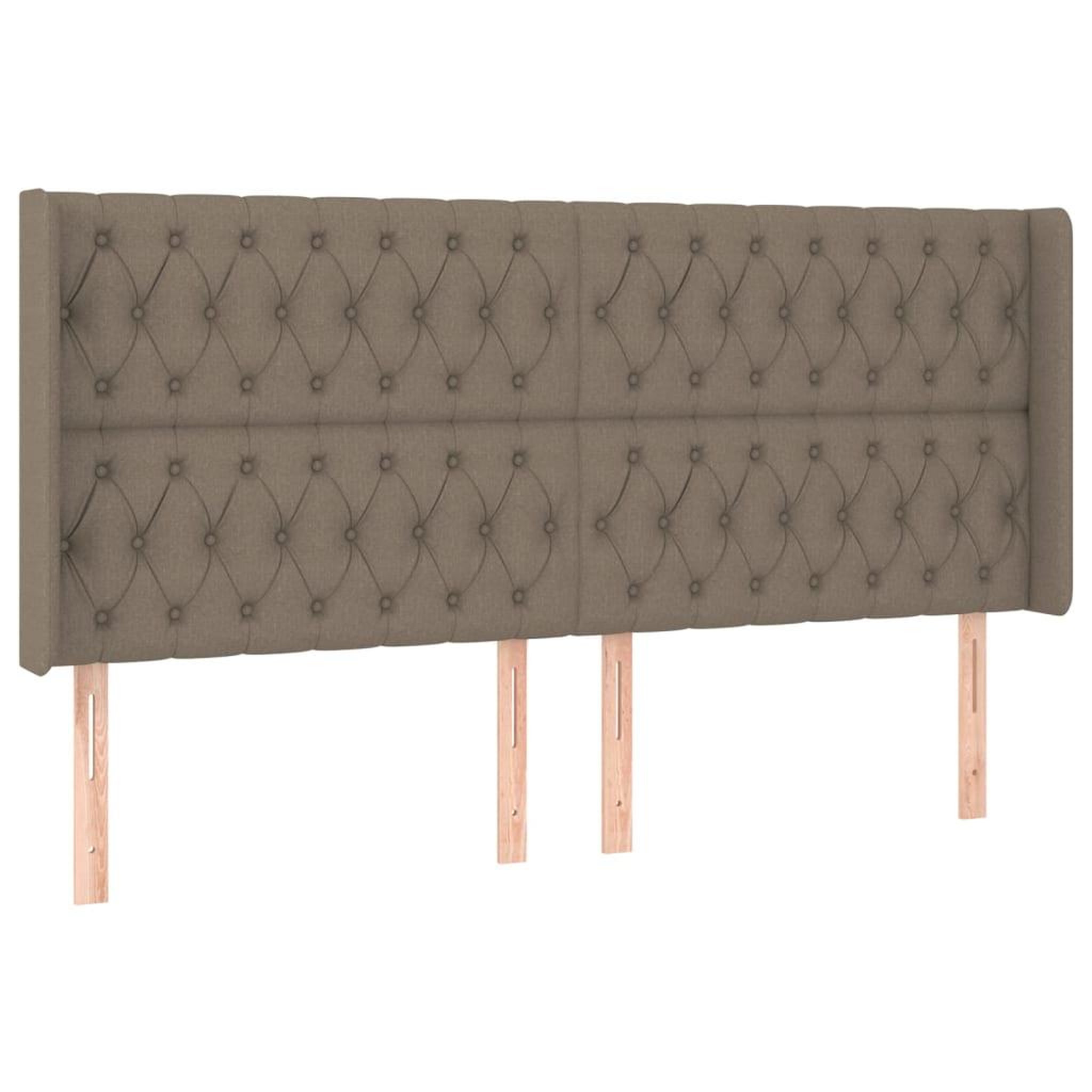 Voir la diapositive 2 : VIDAXL Tete de lit avec oreilles Taupe 203x16x118/128 cm Tissu