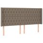 Voir la diapositive 2 : VIDAXL Tete de lit avec oreilles Taupe 203x16x118/128 cm Tissu