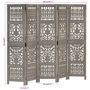 Voir la diapositive 6 : VIDAXL Cloison de separation 5 panneaux Gris 200x165 cm Bois manguier