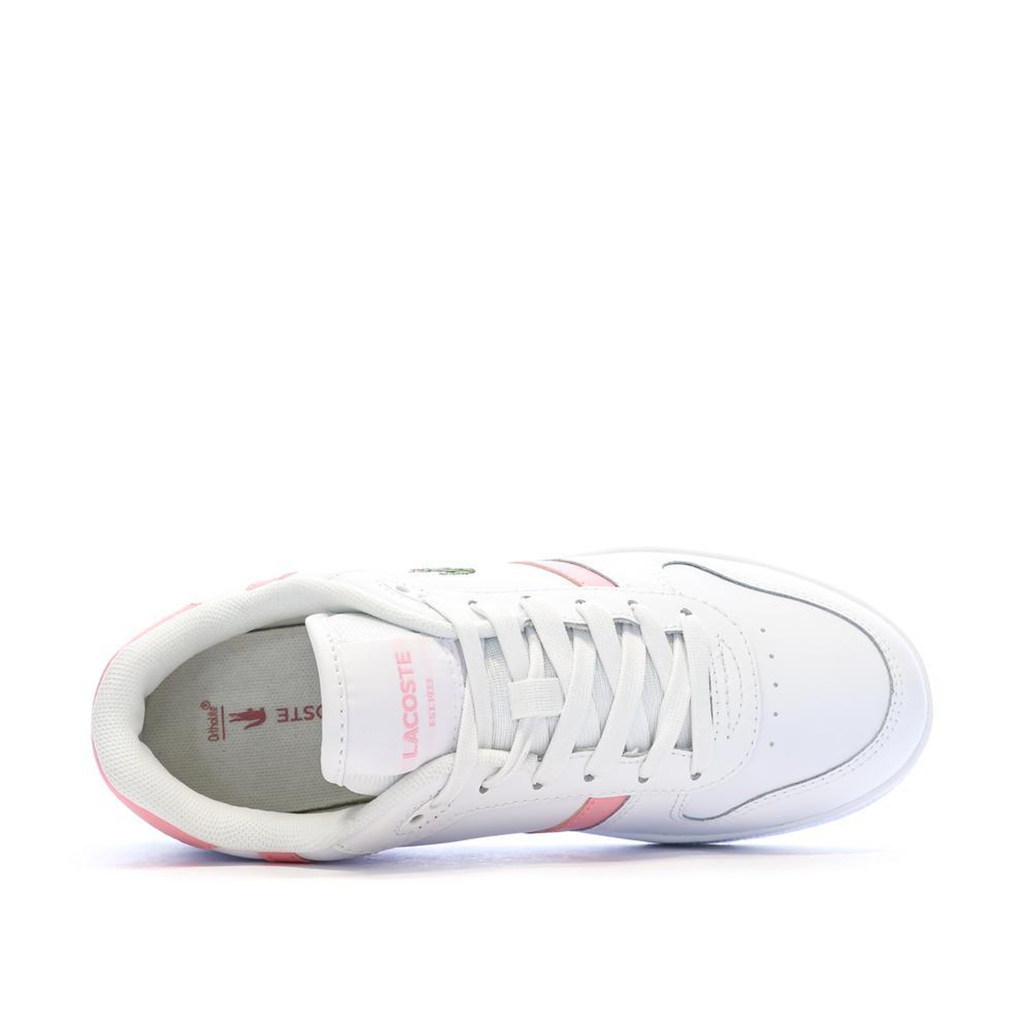 Voir la diapositive 4 : Lacoste Baskets Blanc/Rose Femme Lacoste T-clip Set 224