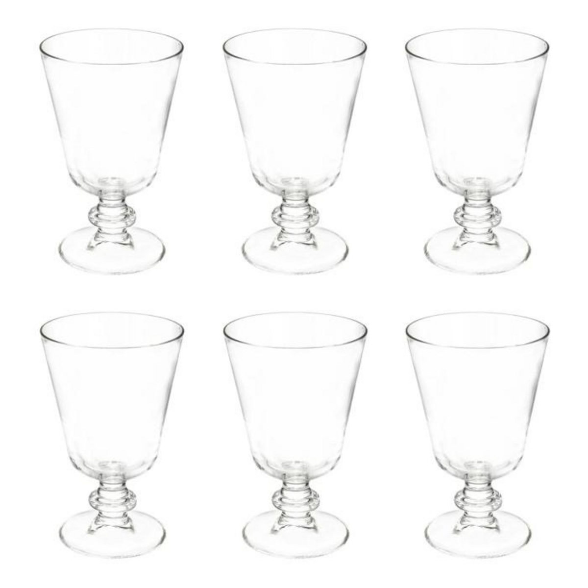 SECRET DE GOURMET Lot de 6 Verres à Vin  Elena  28cl Transparent