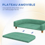 Voir la diapositive 5 : PAWHUT Canapé chien lit pour chien design scandinave coussin déhoussable dim 98L x 67l x 25H cm pieds bois tissu polyester vert