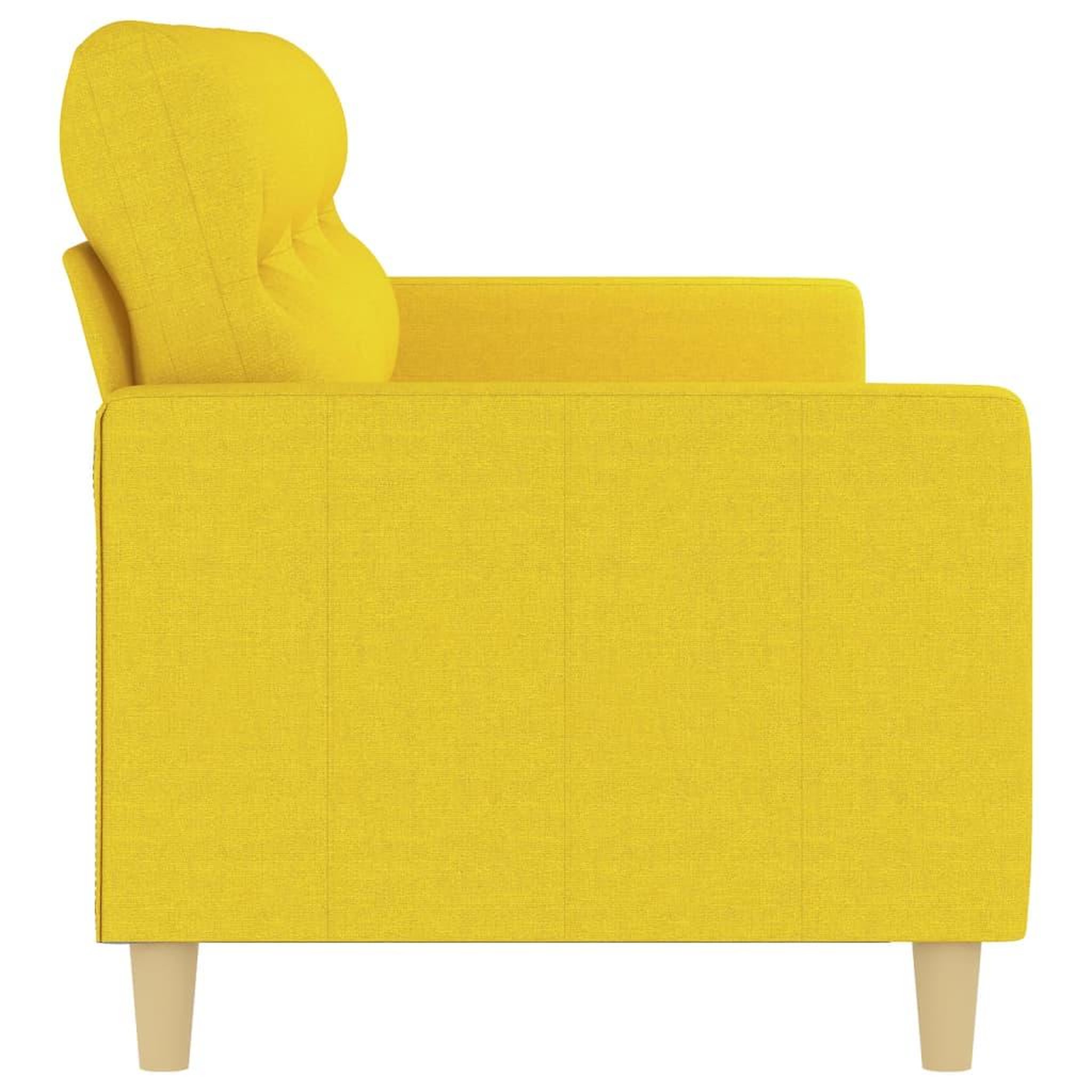 Voir la diapositive 4 : VIDAXL Canape a 3 places Jaune clair 180 cm Tissu
