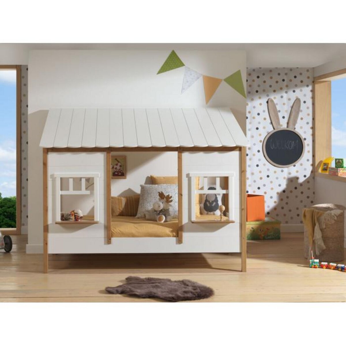 Paris Prix Lit Cabane Enfant  Housebed IV  90x200cm Blanc