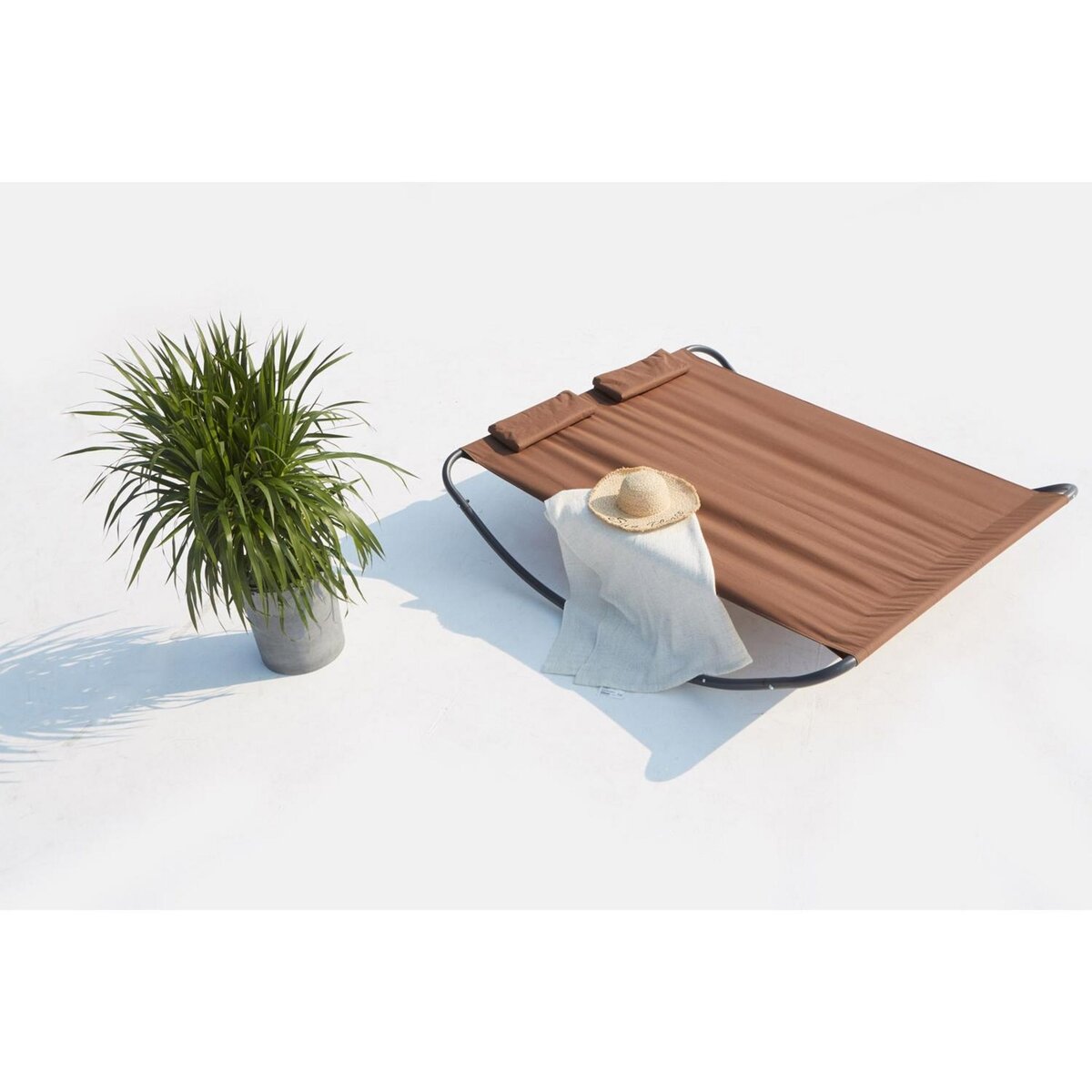 CONCEPT USINE Transat à bascule 2 personnes chocolat COACHELLA