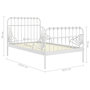 Voir la diapositive 6 : VIDAXL Cadre de lit extensible sans matelas blanc metal 80x130/200 cm