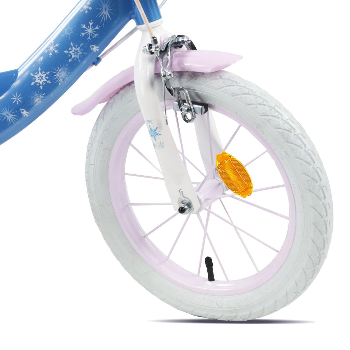 DISNEY Vélo enfant 14  Fille Licence  Reine des Neiges  pour enfant de 4 à 6 ans avec stabilisateurs à molettes - 2 freins