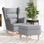 VIDAXL Chaise a bascule avec repose-pied Gris clair Tissu
